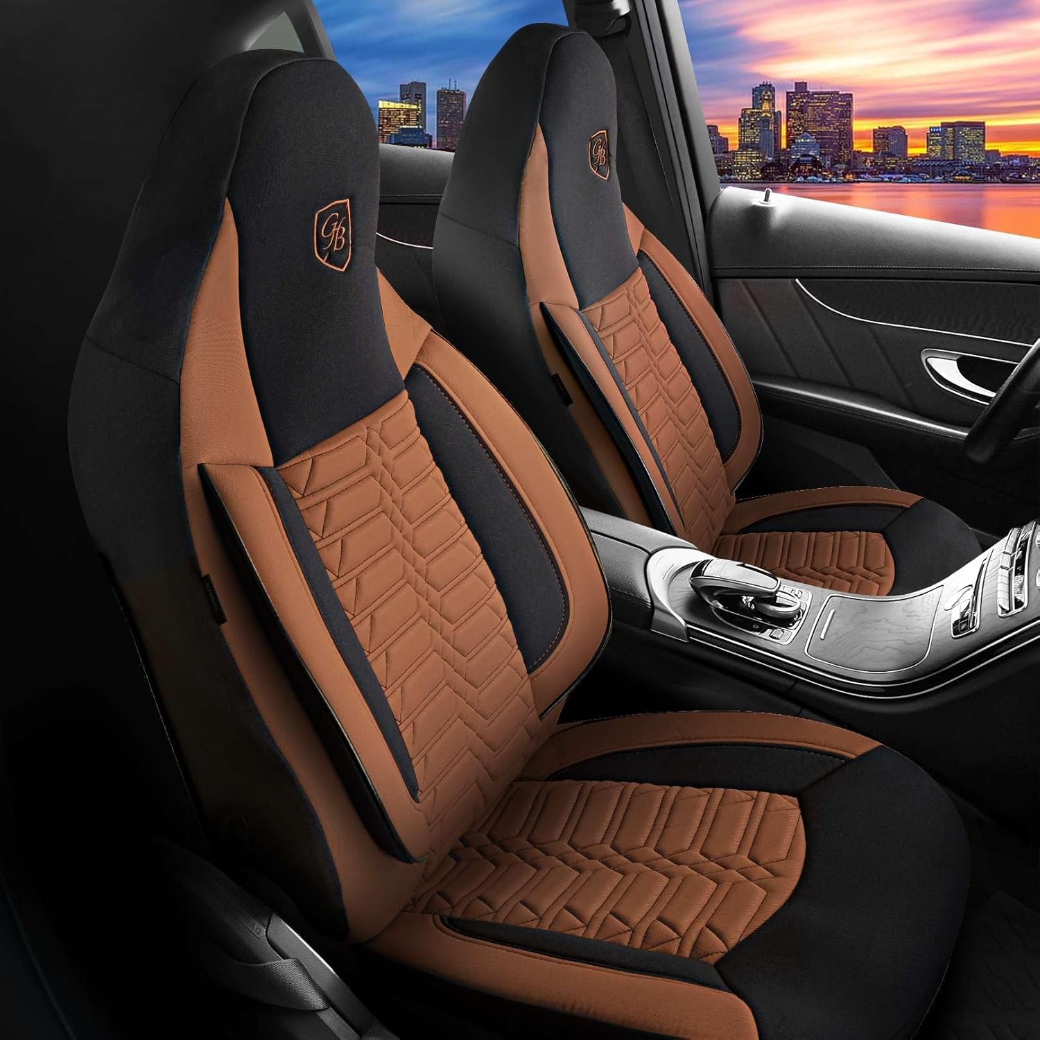 Polygon Autositzbezüge für Peugeot 208, Lacoste-Stoff