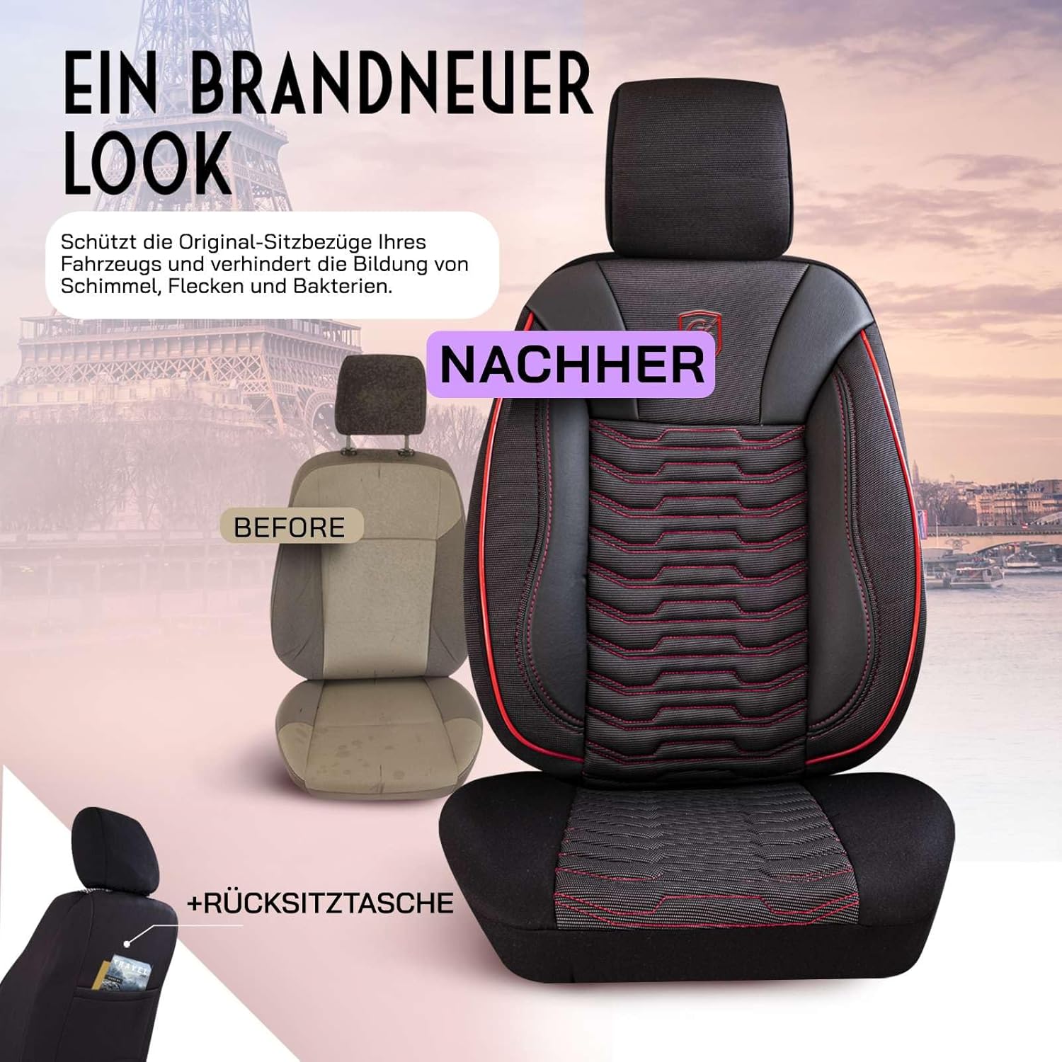 Paris Autositzbezüge für Renault Talisman, Piqué-Stoff