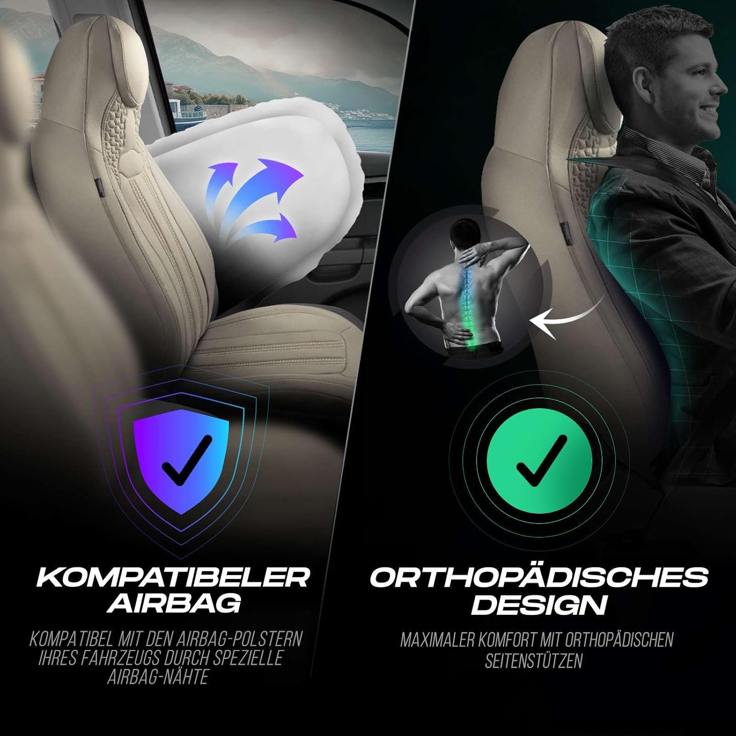 Hunter Autositzbezüge für Audi A2, Lacoste-Stoff