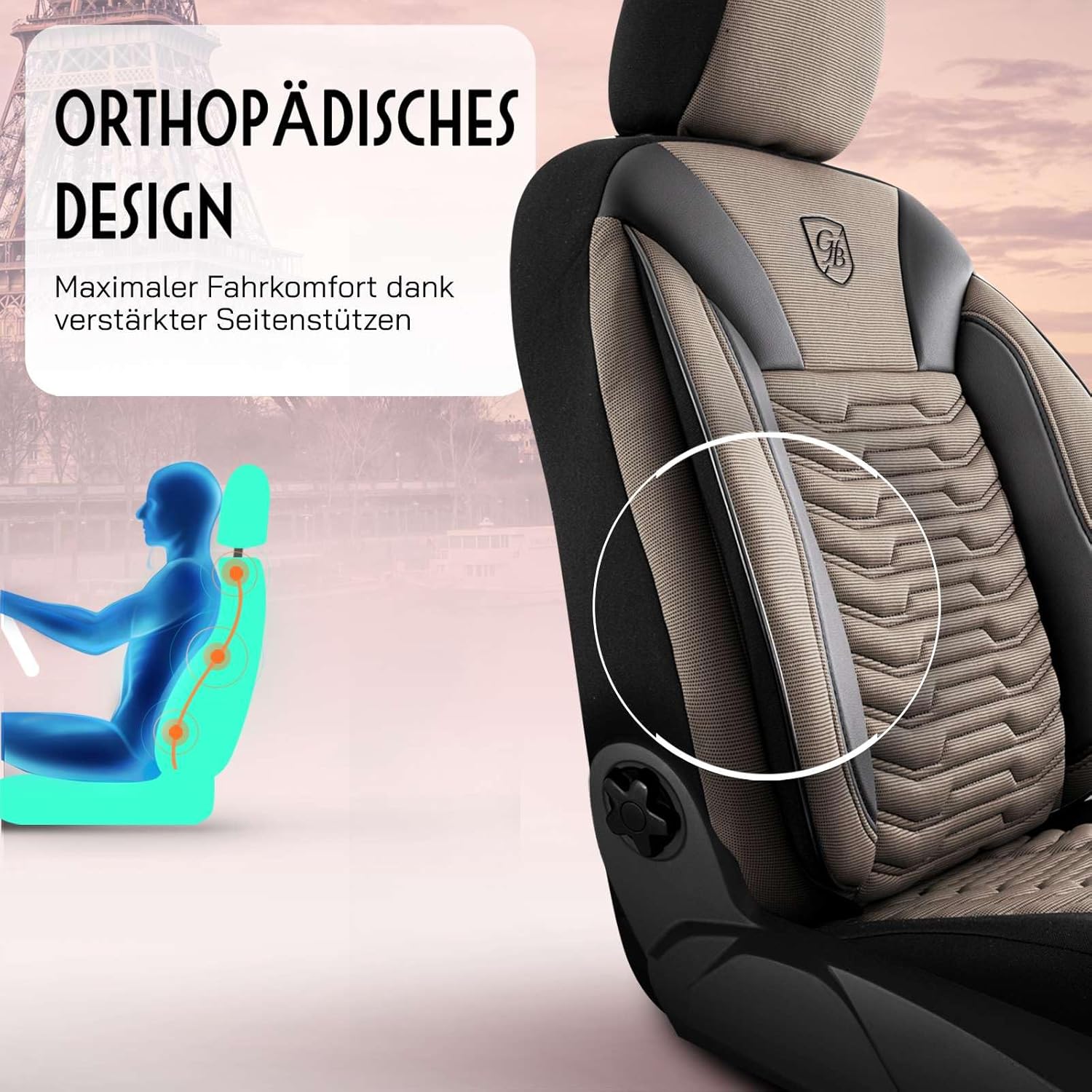 Paris Autositzbezüge für Opel Corsa, Piqué-Stoff