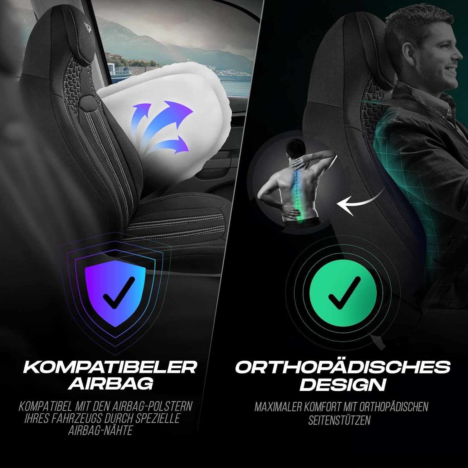 Hunter Autositzbezüge für Mitsubishi Space Star, Lacoste-Stoff