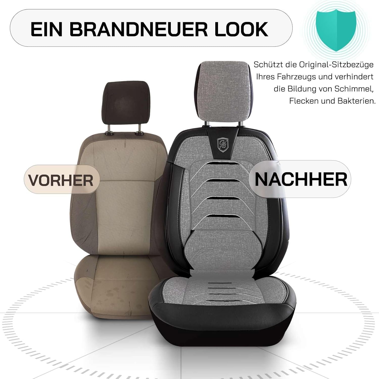 Bodrum Autositzbezüge für Ford S-Max, Leinen