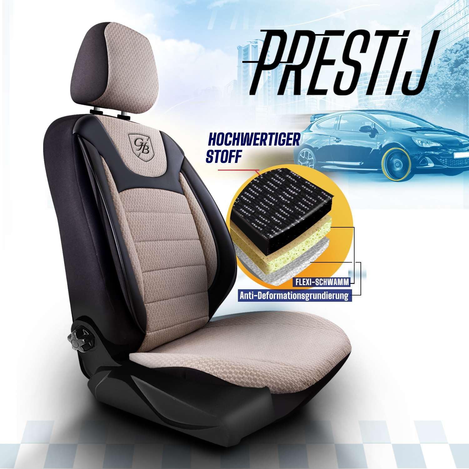 Prestij Autositzbezüge für Audi Q2, Webstoff