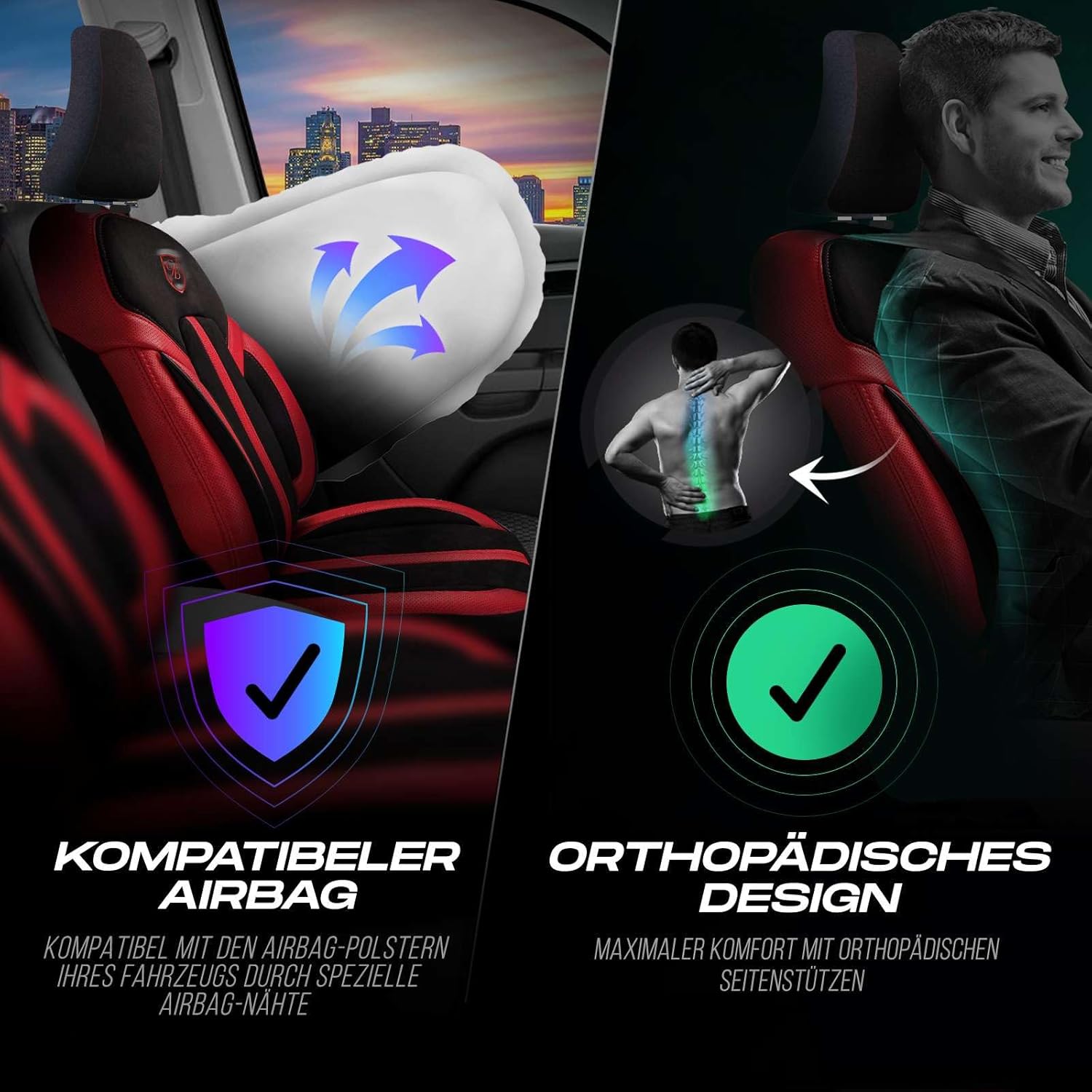 Lizbon Autositzbezüge für Fiat Qubo, Alcantara
