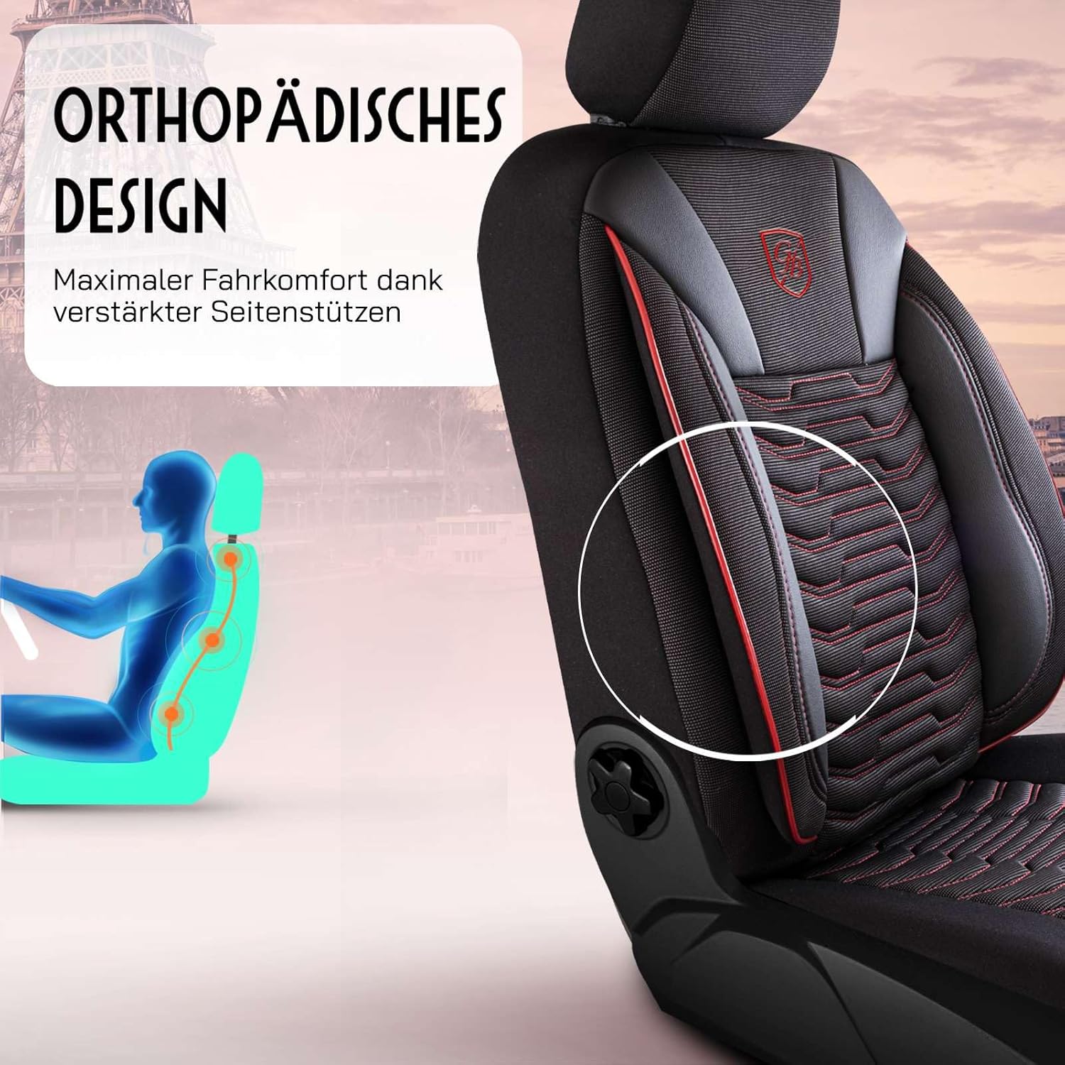 Paris Autositzbezüge für Hyundai Ioniq, Piqué-Stoff