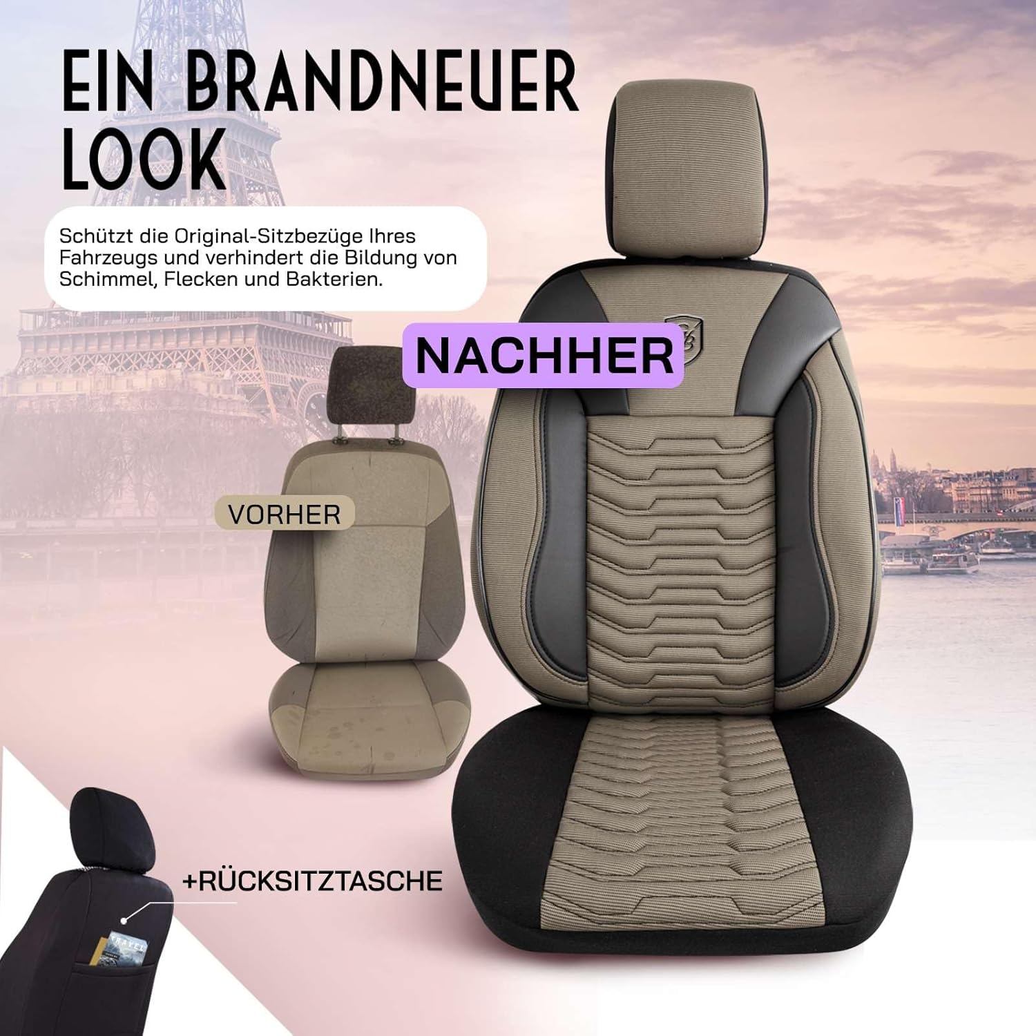 Paris Autositzbezüge für Opel Grandland X, Piqué-Stoff