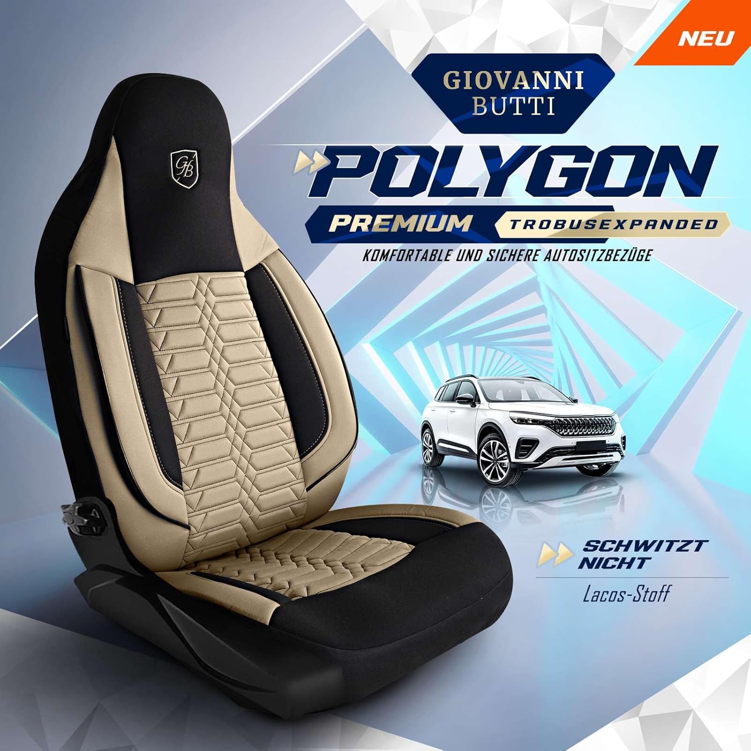 Polygon Autositzbezüge für Mercedes Benz G-Klasse, Lacoste-Stoff