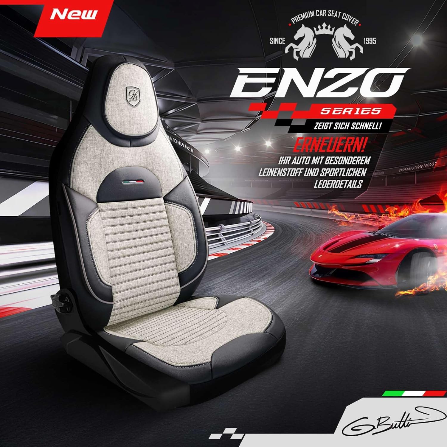 Enzo Autositzbezüge für Fiat Fiorino, Leinen