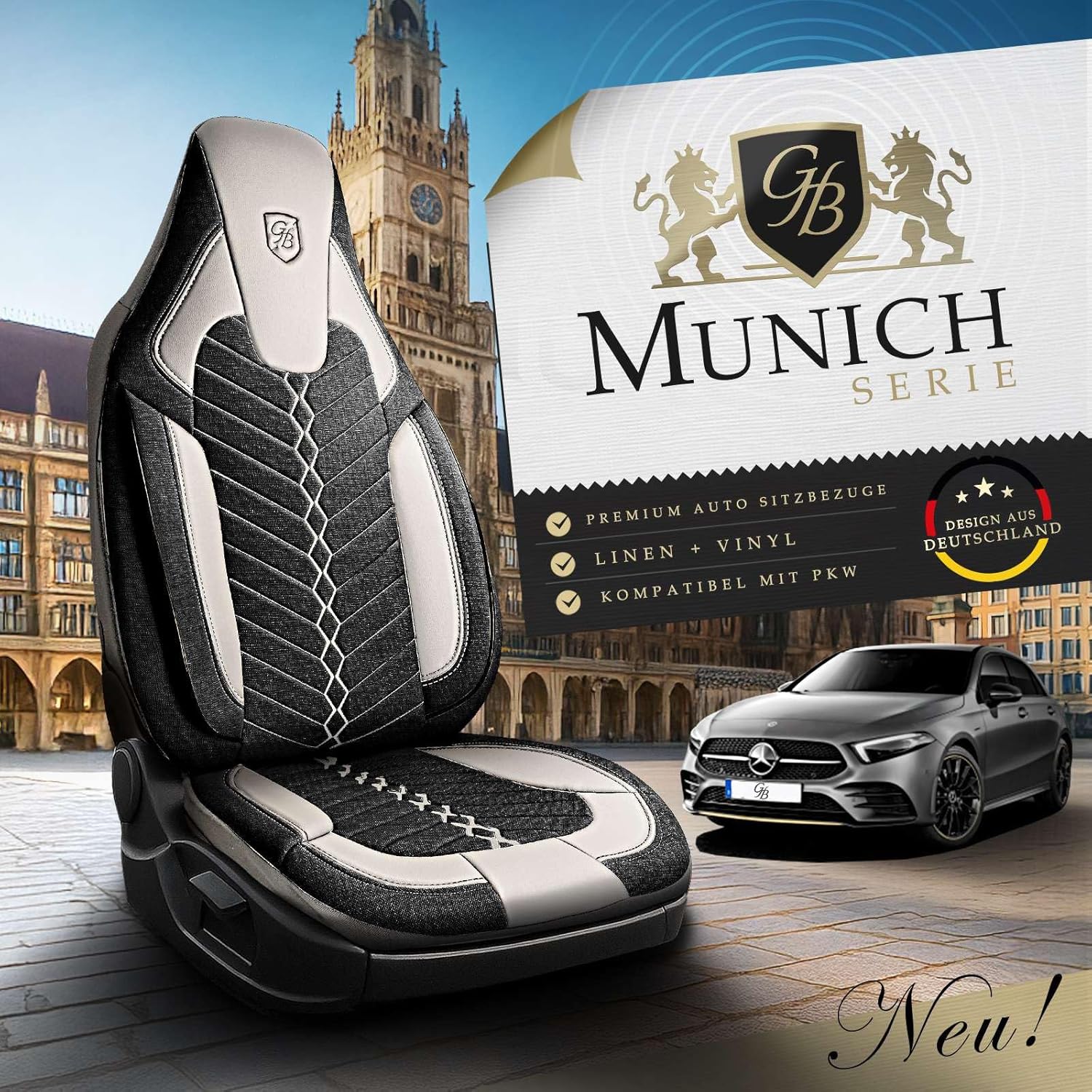 Munich Autositzbezüge für Mitsubishi ASX, Leinen