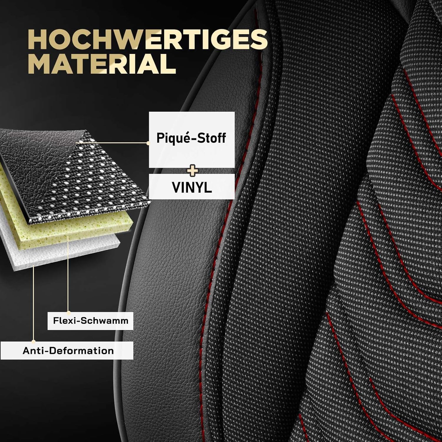 Autositzbezüge Universal 1+1 Transit Custom (2016-2023), Piqué-Stoff