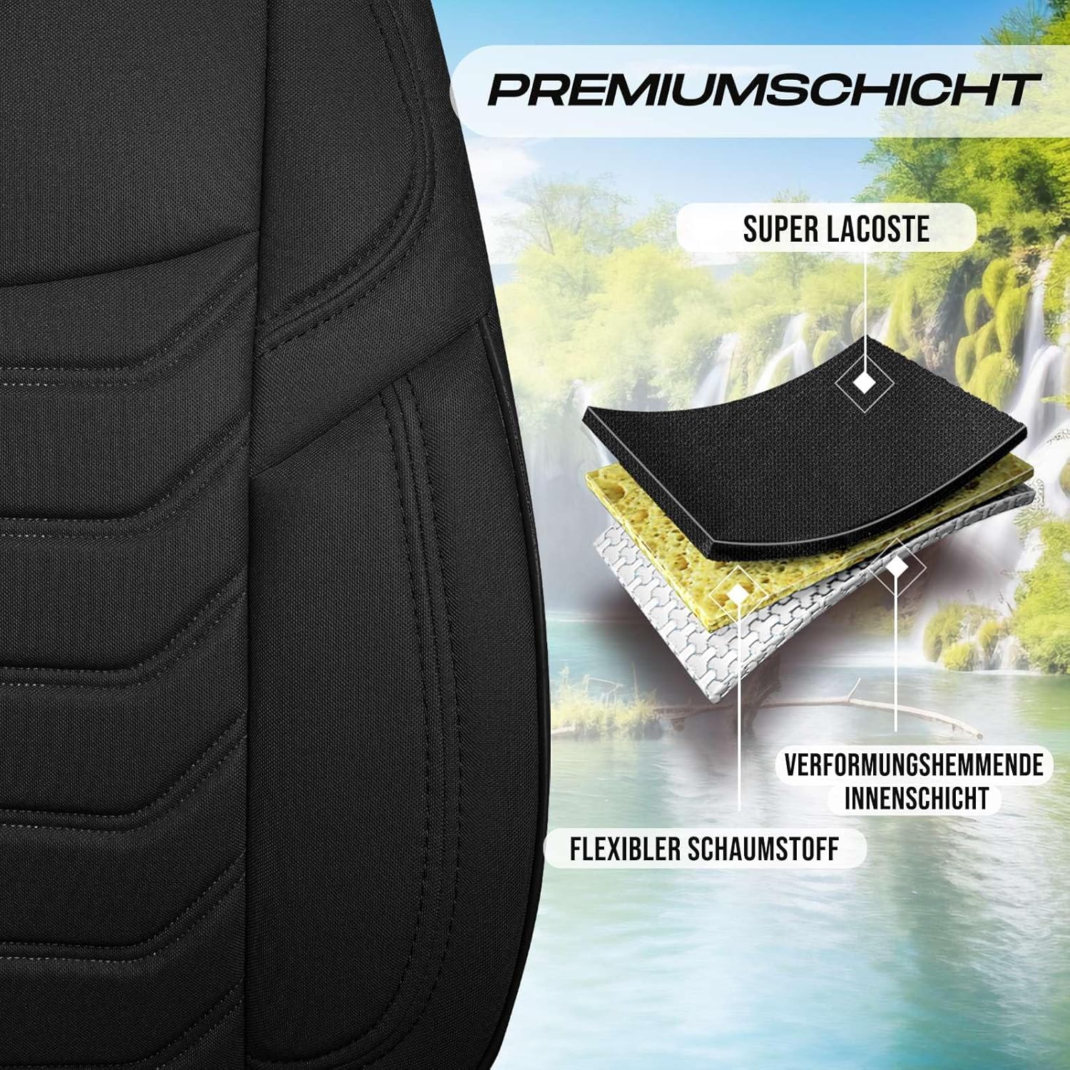 Lechfall Autositzbezüge für Land Rover Range Rover Velar, Lacoste-Stoff