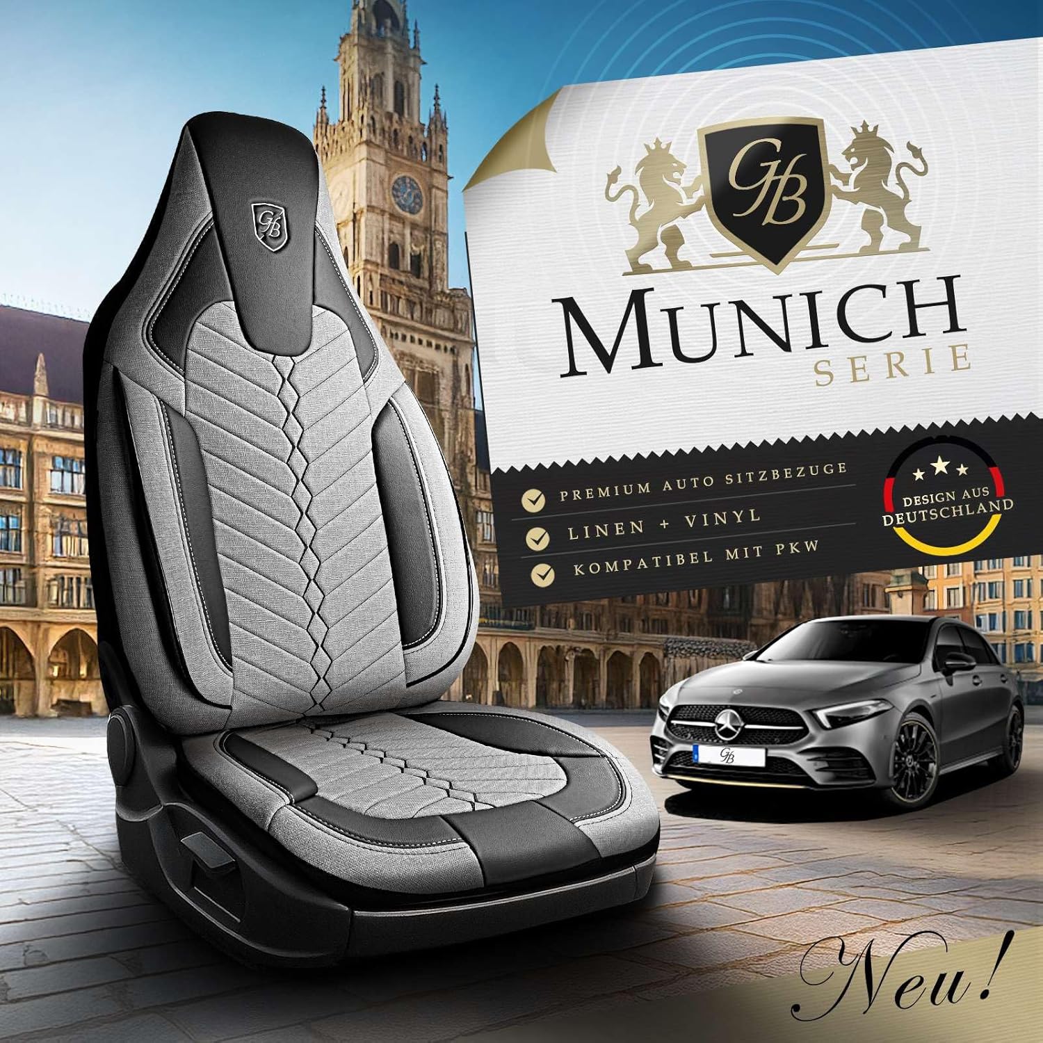 Munich Autositzbezüge für Skoda Scala, Leinen