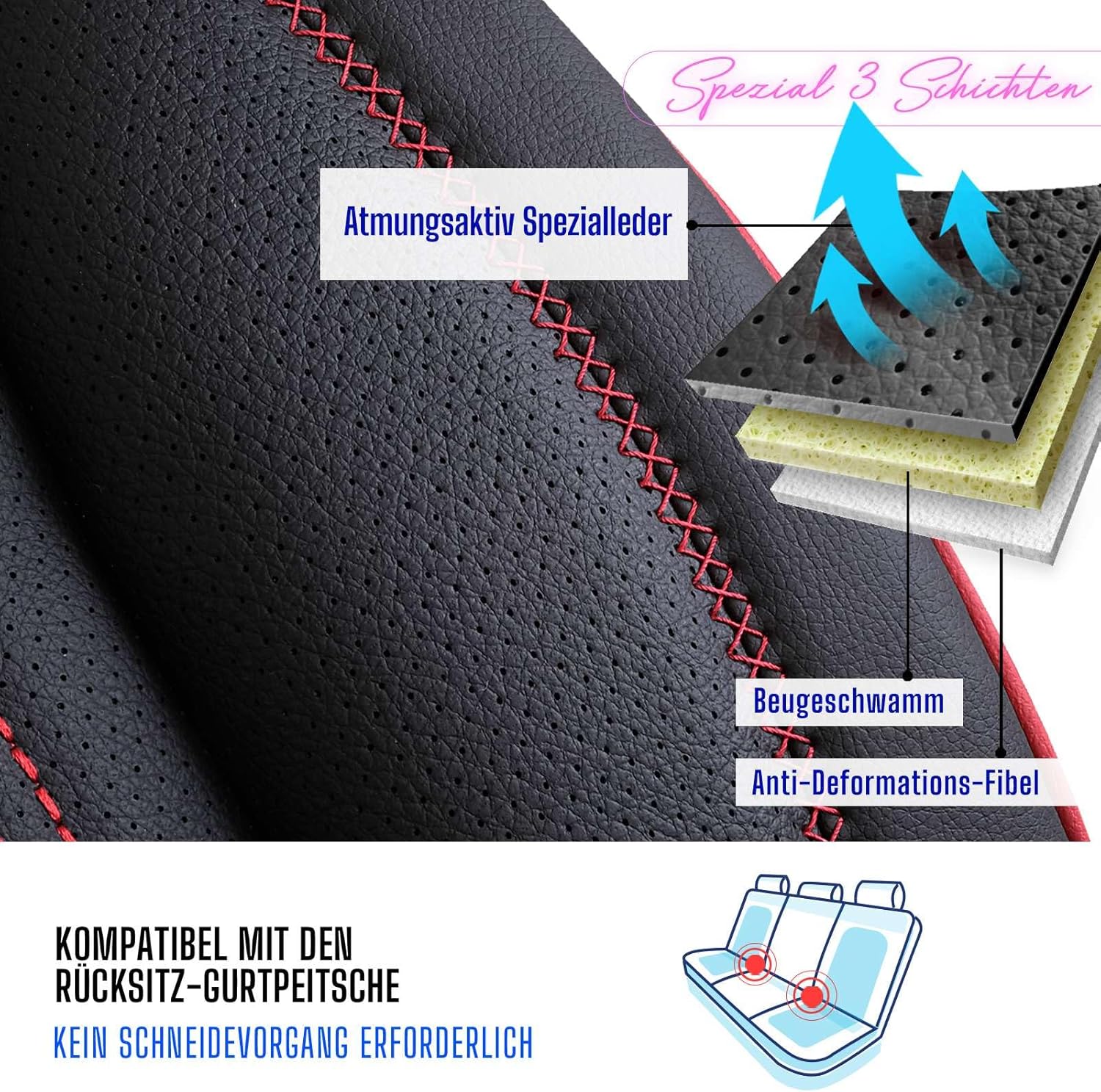 Miami Autositzbezüge für Opel Mokka, Leder