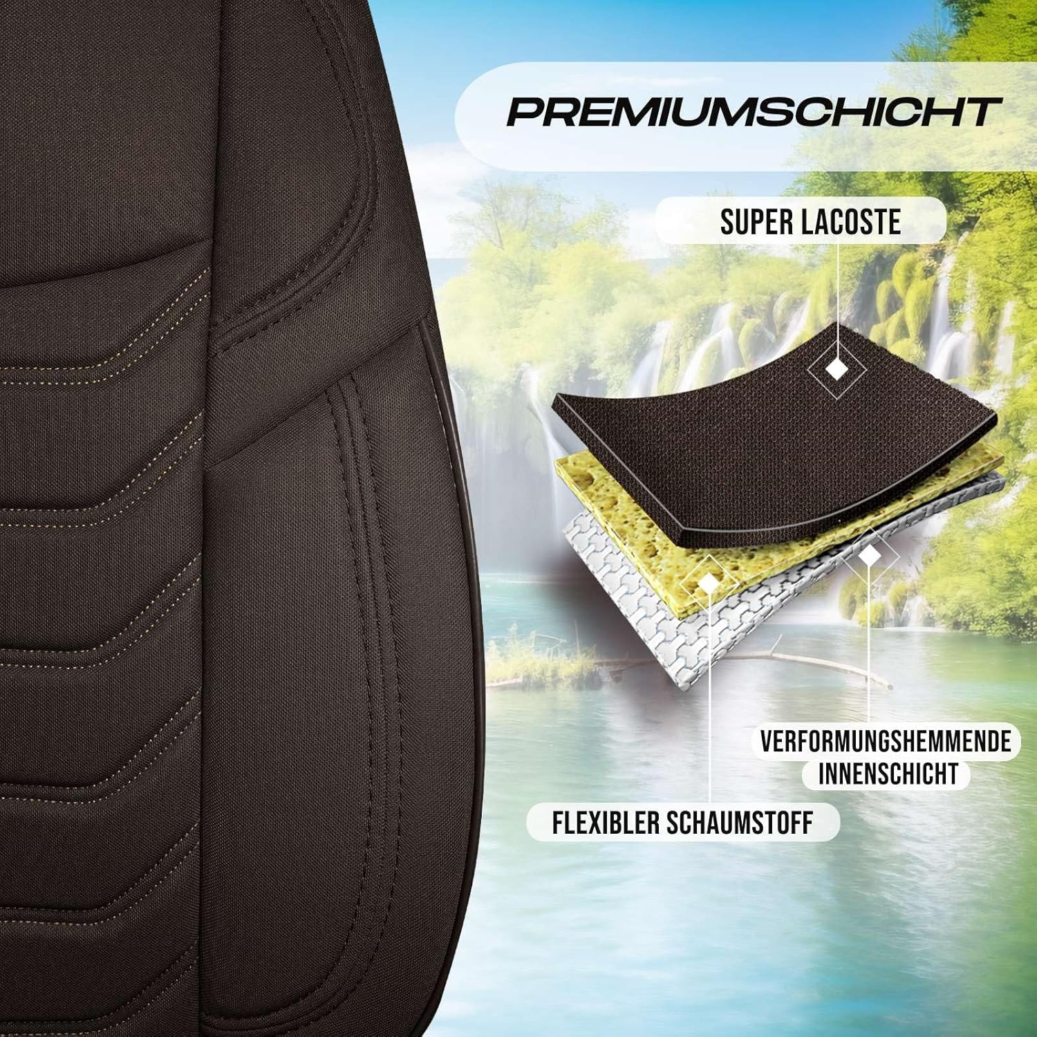 Lechfall Autositzbezüge für Ford Kuga, Lacoste-Stoff