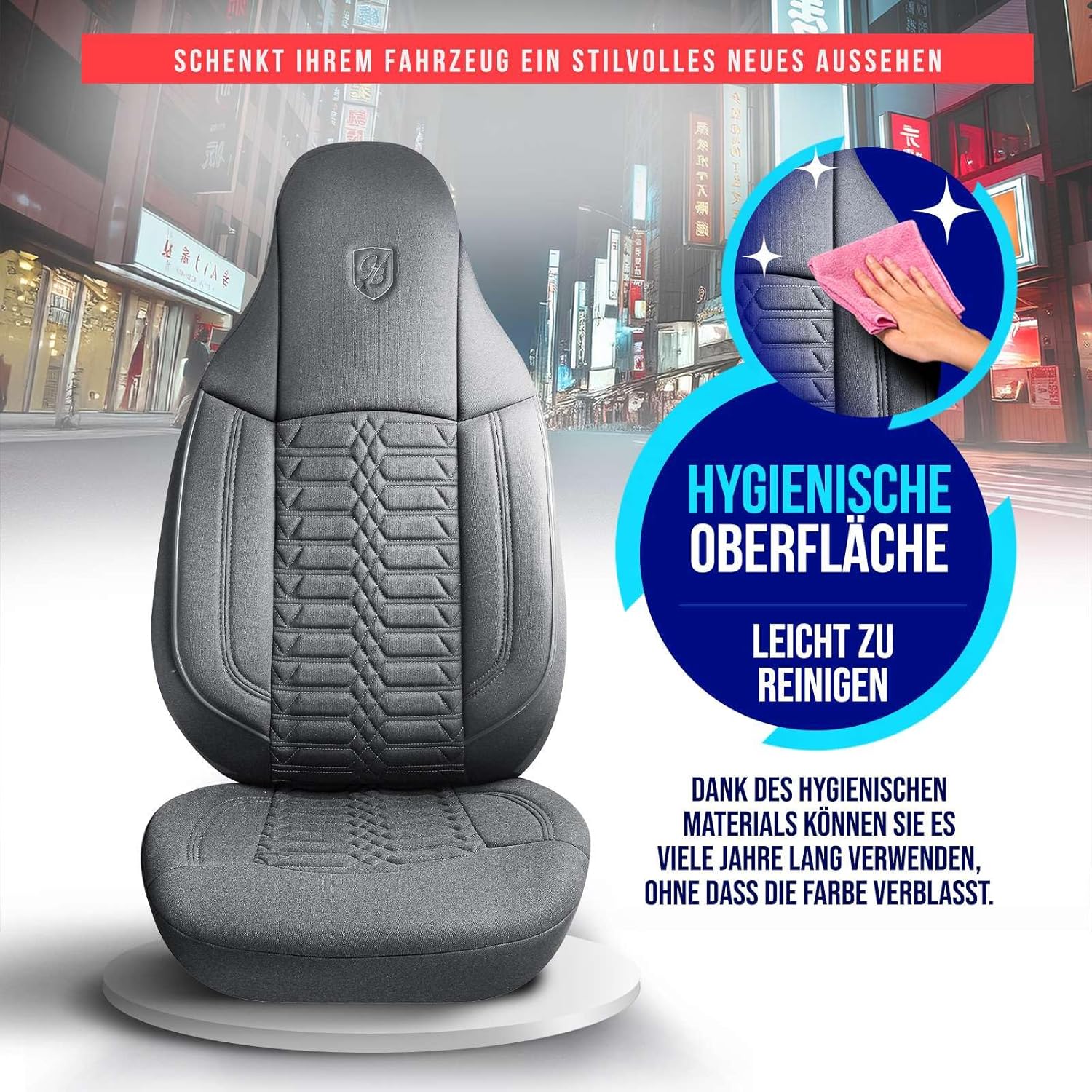 Polygon Autositzbezüge für Ford C-Max, Lacoste-Stoff