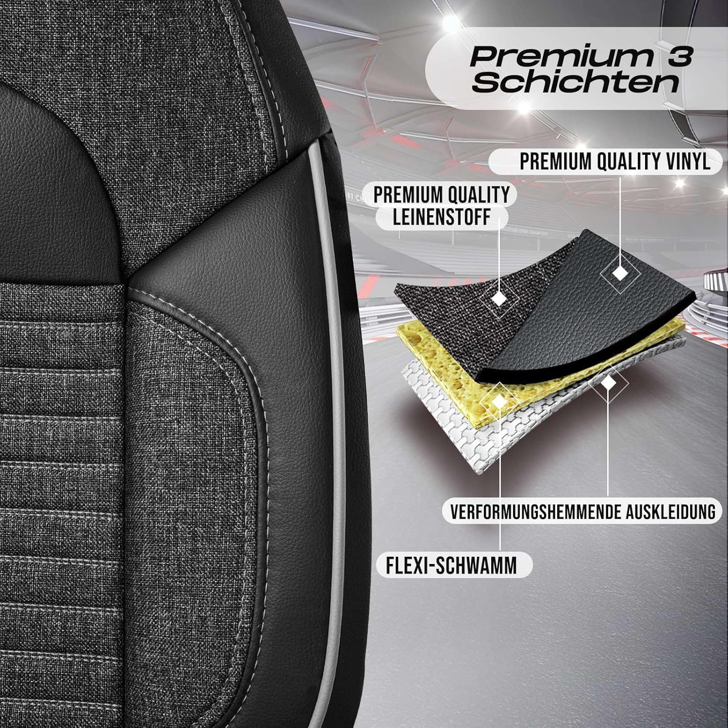 Enzo Autositzbezüge für Audi Q5, Leinen
