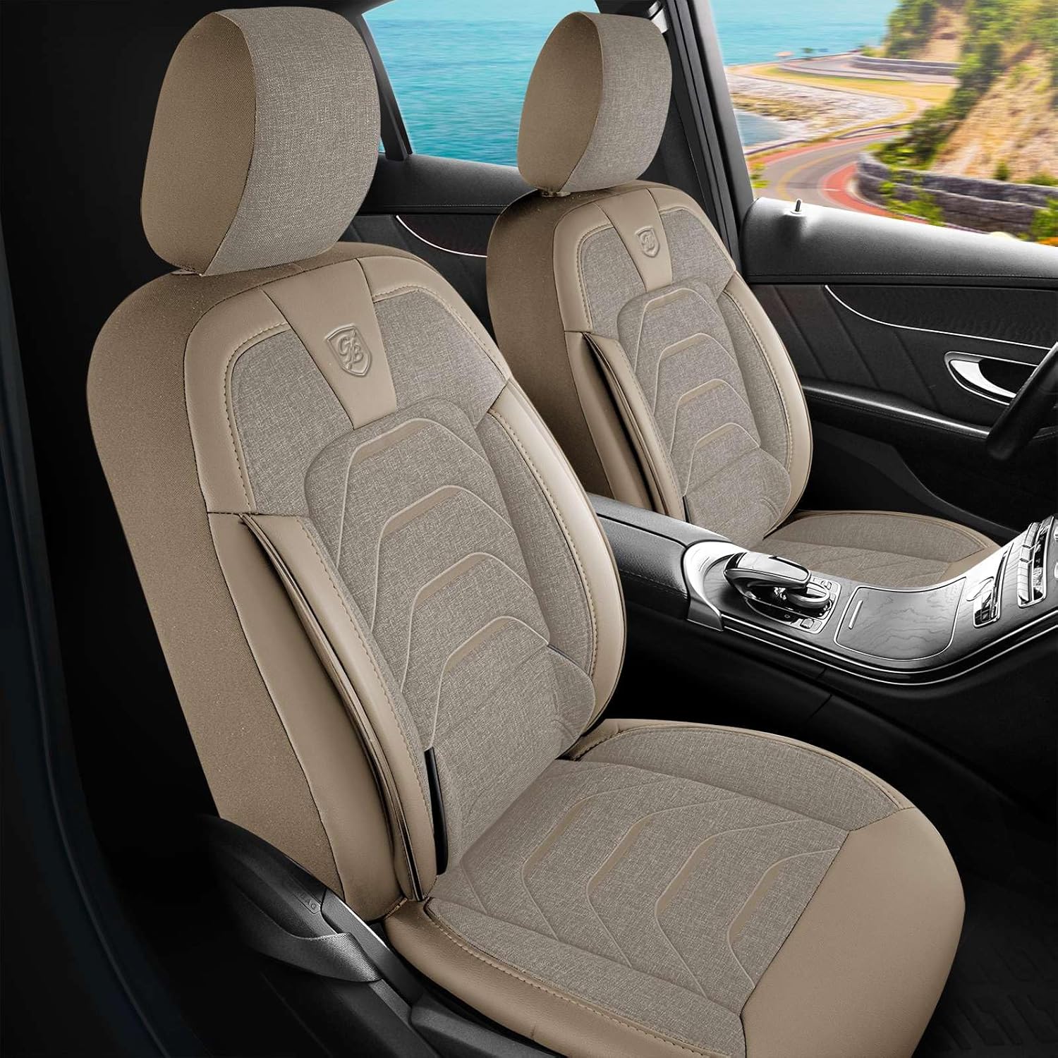 Bodrum Autositzbezüge für Volvo V60, Leinen