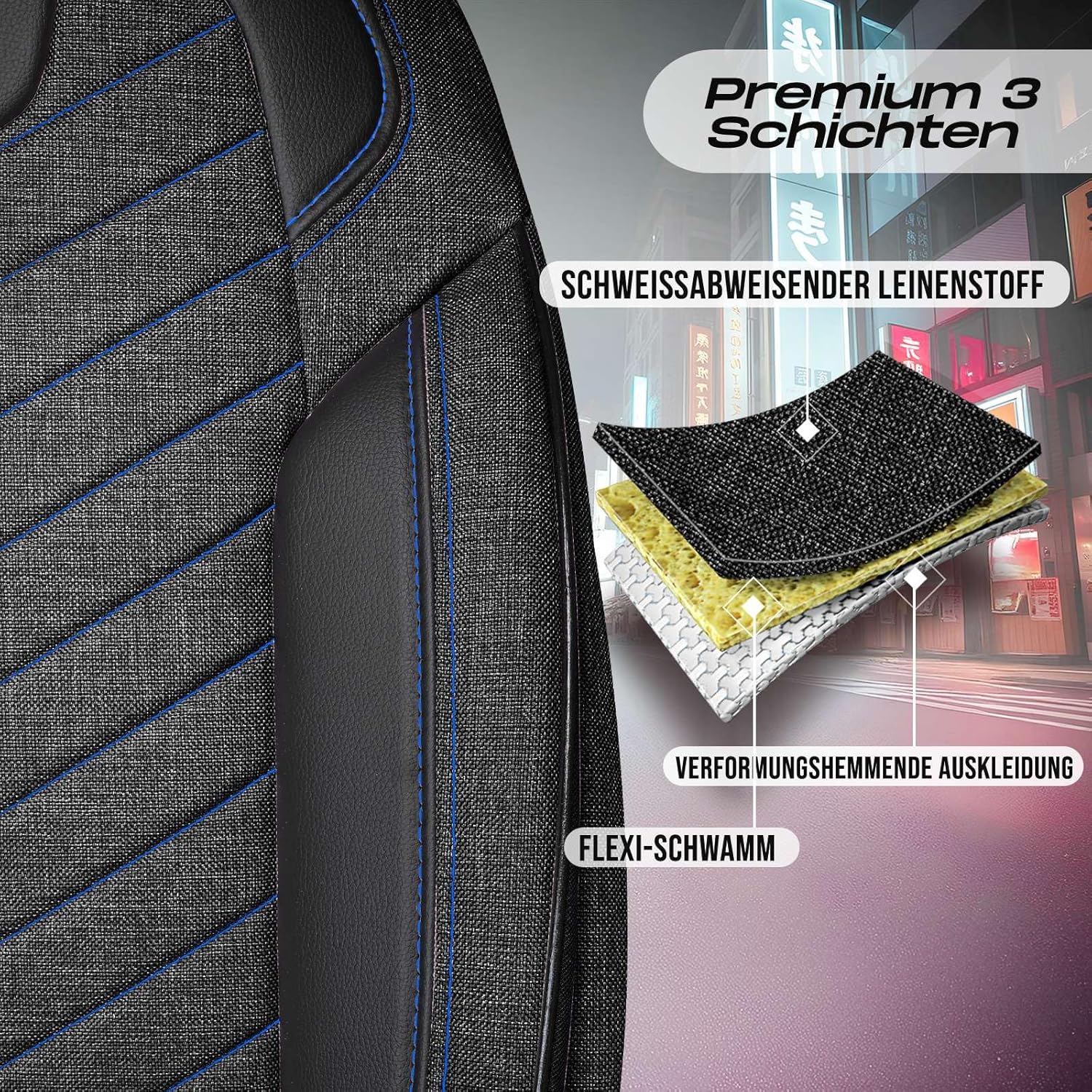 Munich Autositzbezüge für Honda HR-V, Leinen
