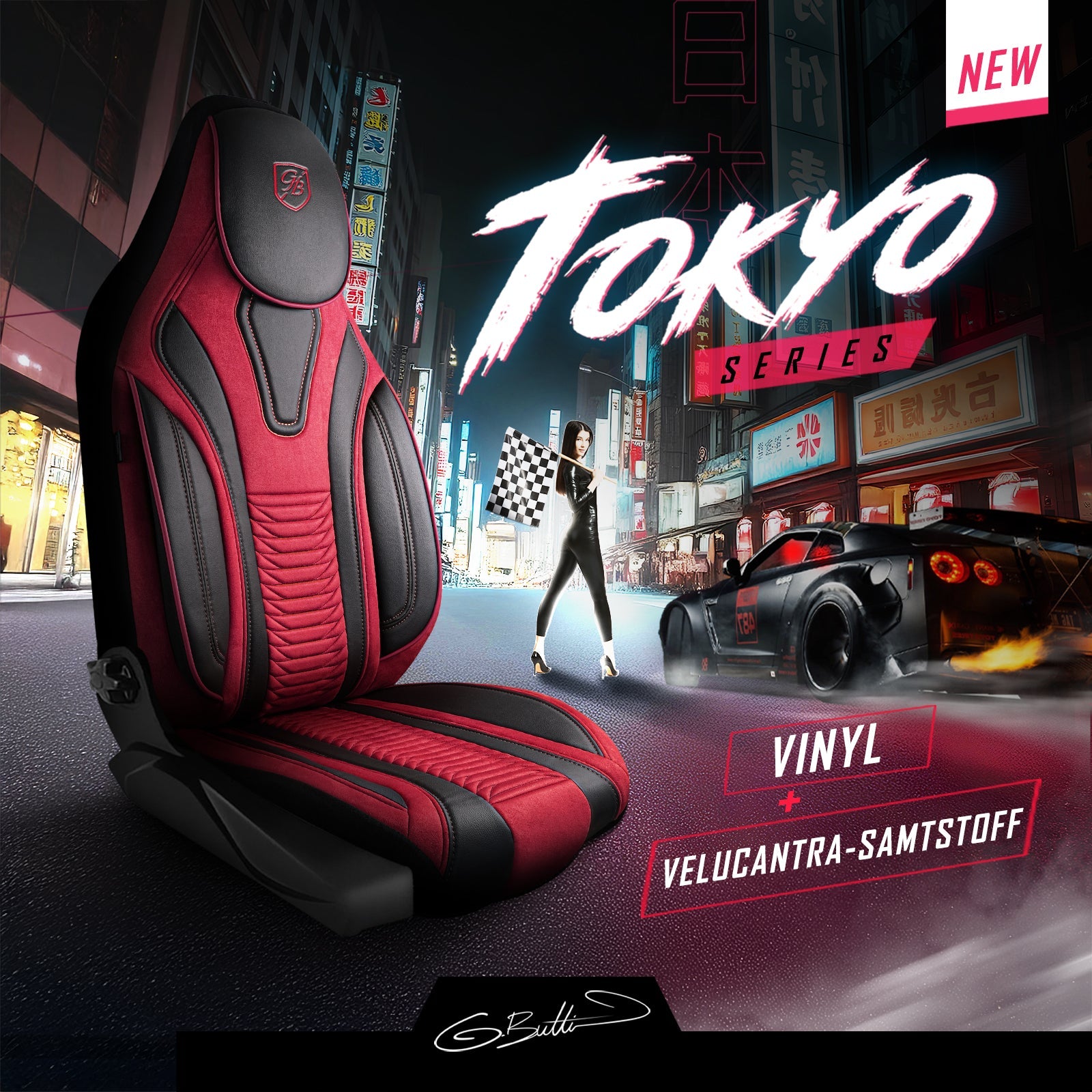 Tokyo Autositzbezüge für Seat Arona, Velours & Leder