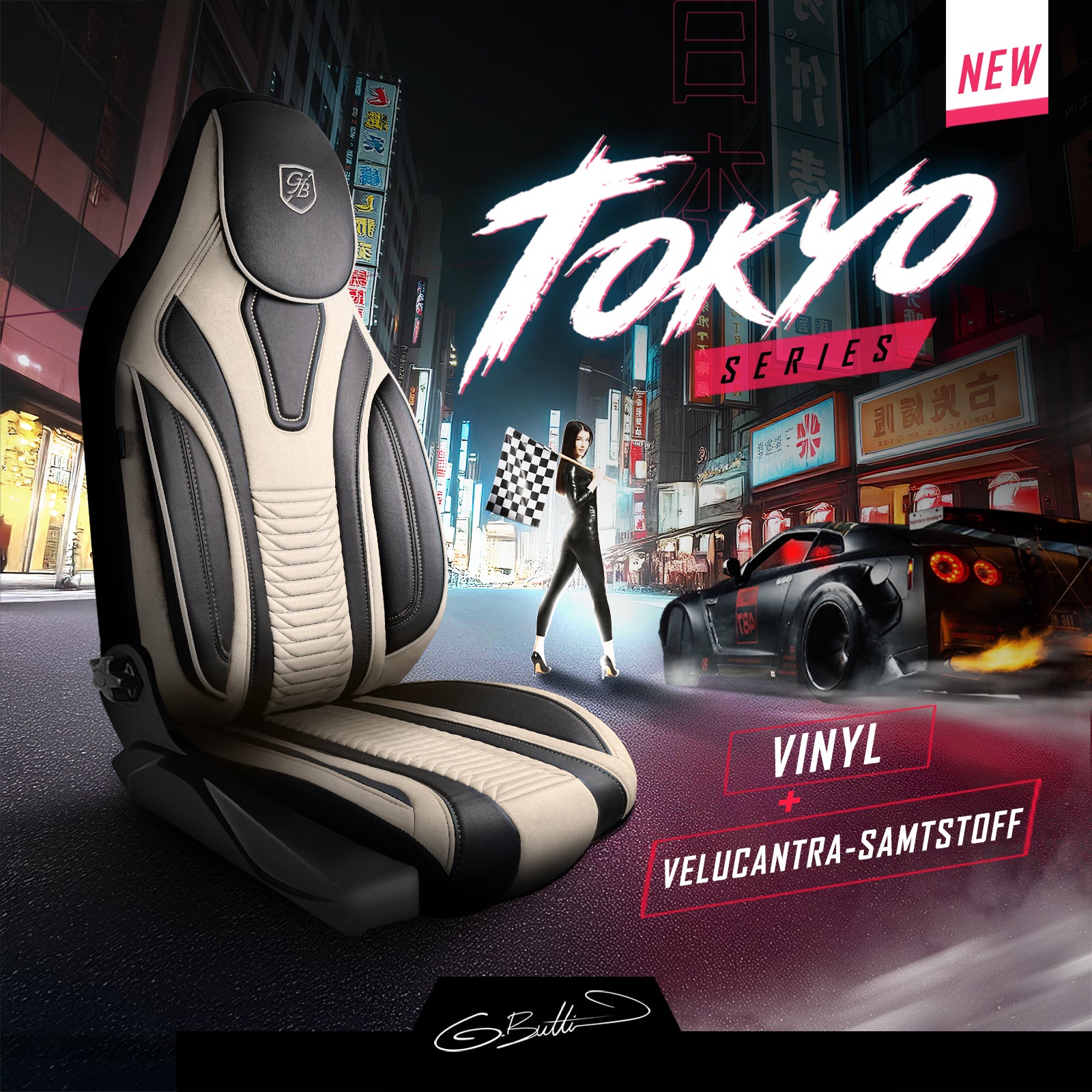 Tokyo Autositzbezüge für PKW & SUV, Velours & Leder