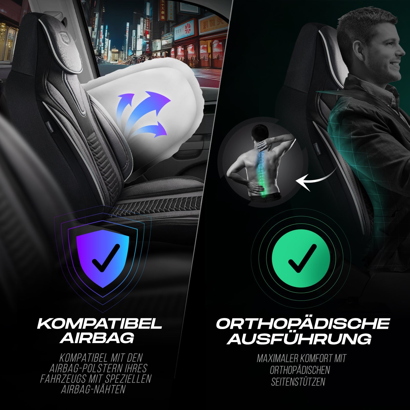 Tokyo Autositzbezüge für Toyota Proace, Velours & Leder