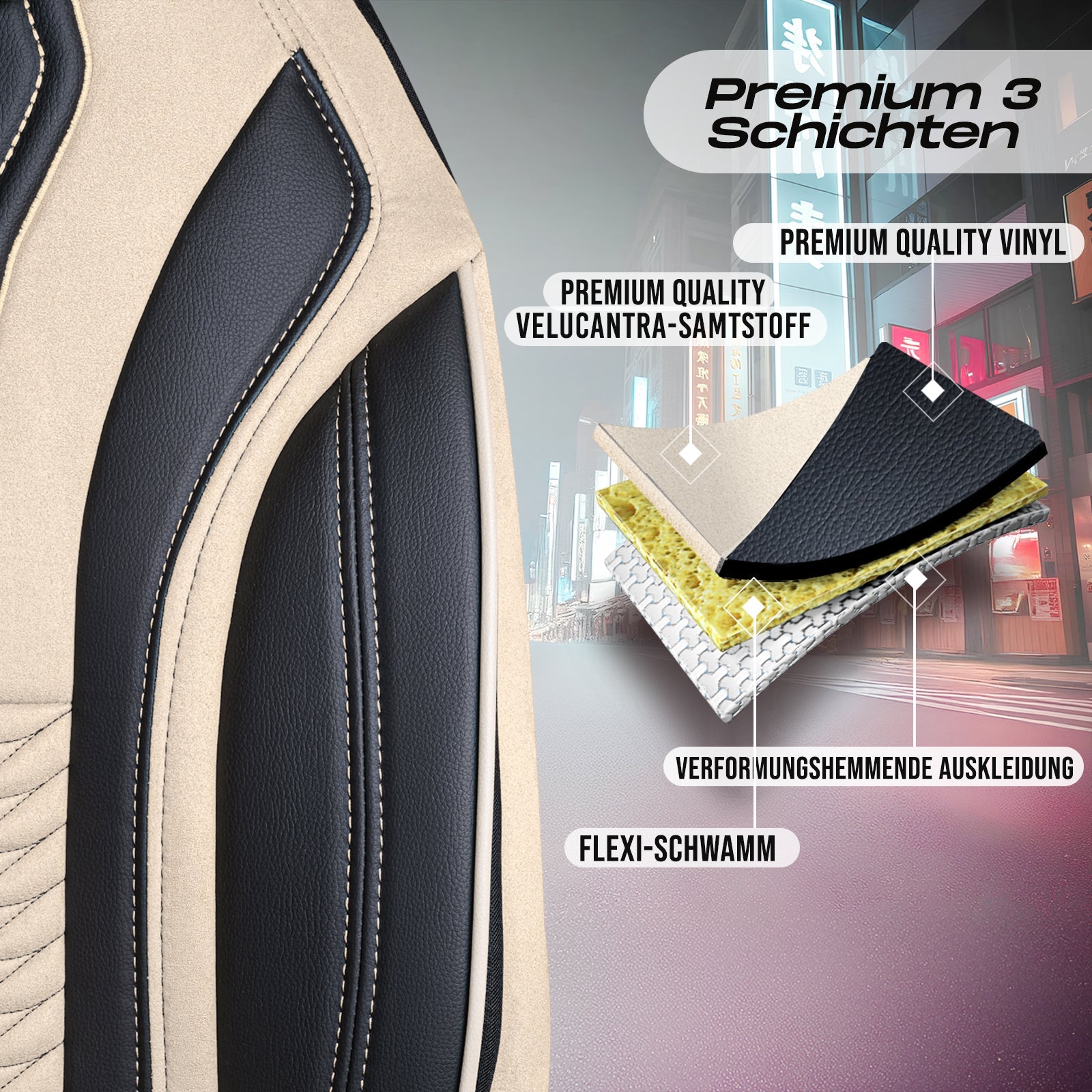 Tokyo Autositzbezüge für Lexus NX, Velours & Leder