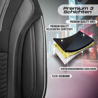 Tokyo Autositzbezüge für Citroen C5, Velours & Leder