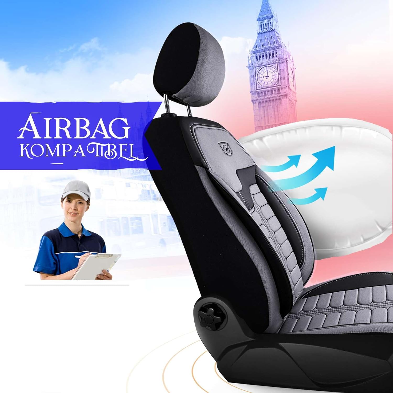 Londra Autositzbezüge für Volvo S40, Jacquard Sitzauflage