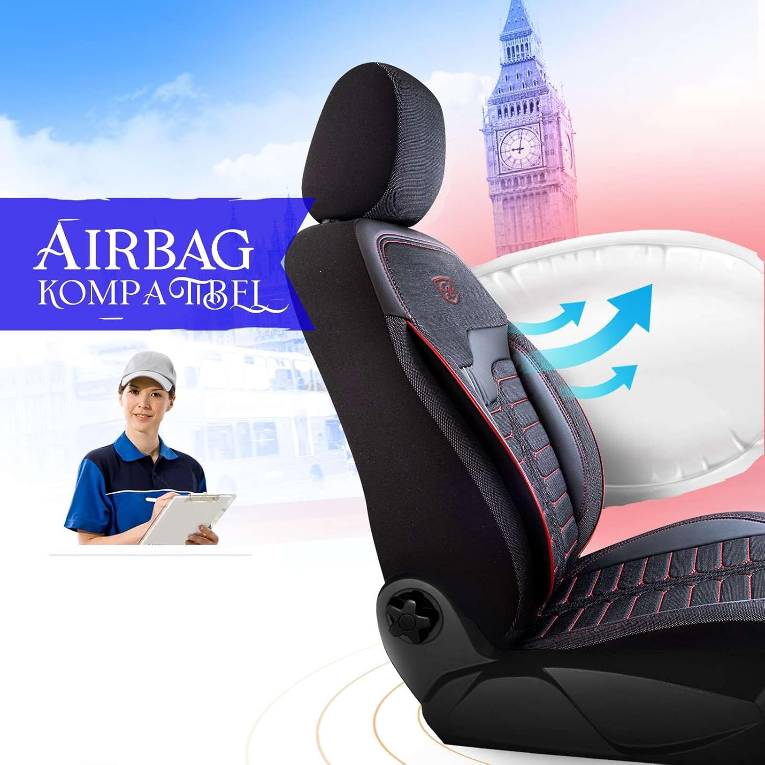 Londra Autositzbezüge für Chevrolet Matiz, Jacquard Sitzauflage