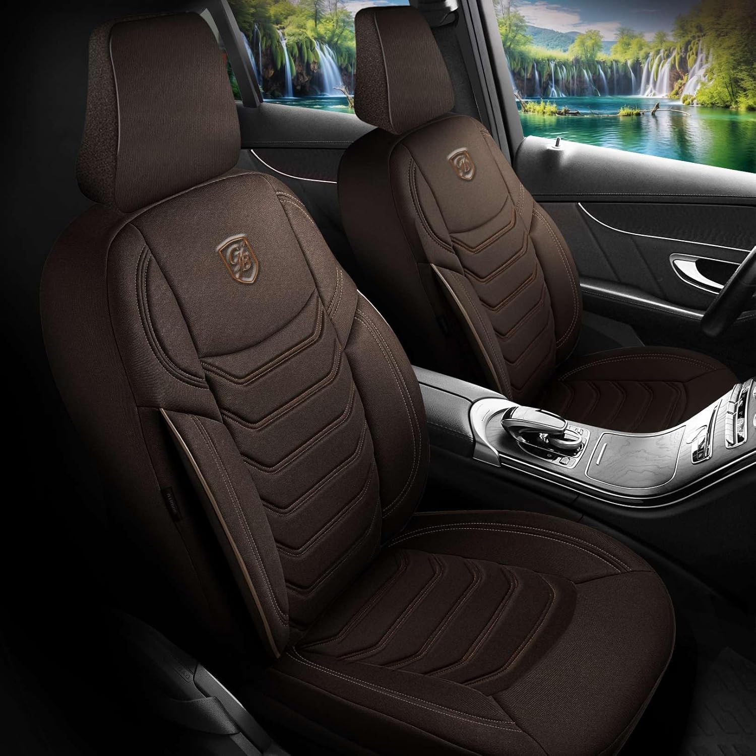 Lechfall Autositzbezüge für Skoda Roomstar, Lacoste-Stoff