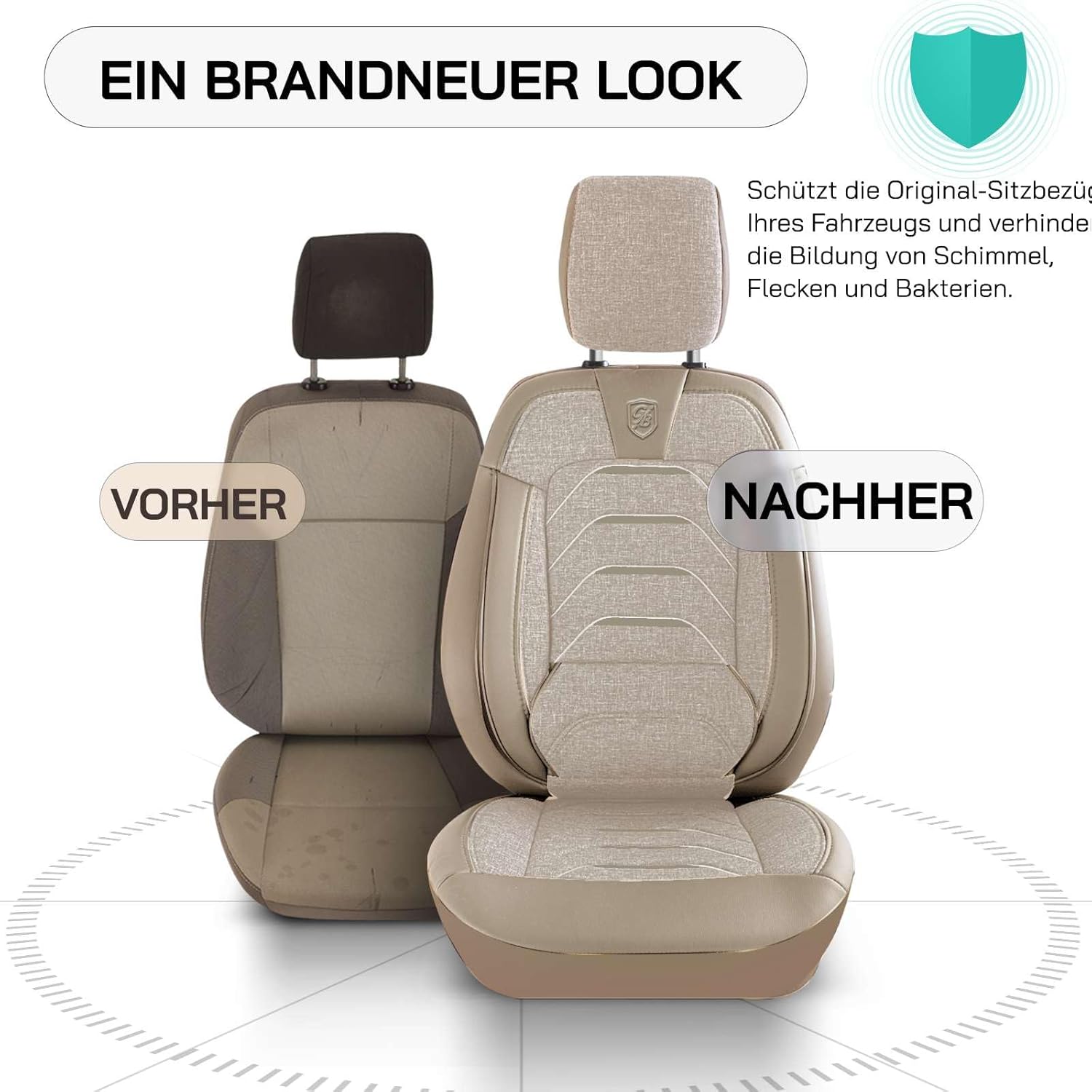 Bodrum Autositzbezüge für Kia Rio, Leinen