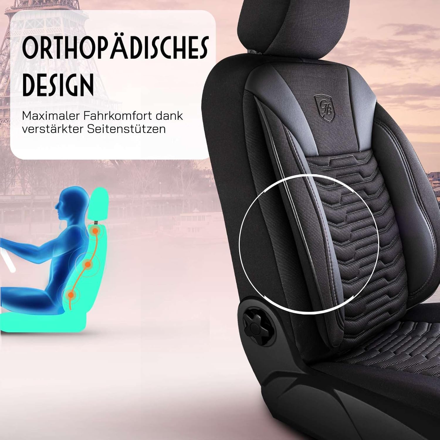 Paris Autositzbezüge für Chevrolet Aveo, Piqué-Stoff