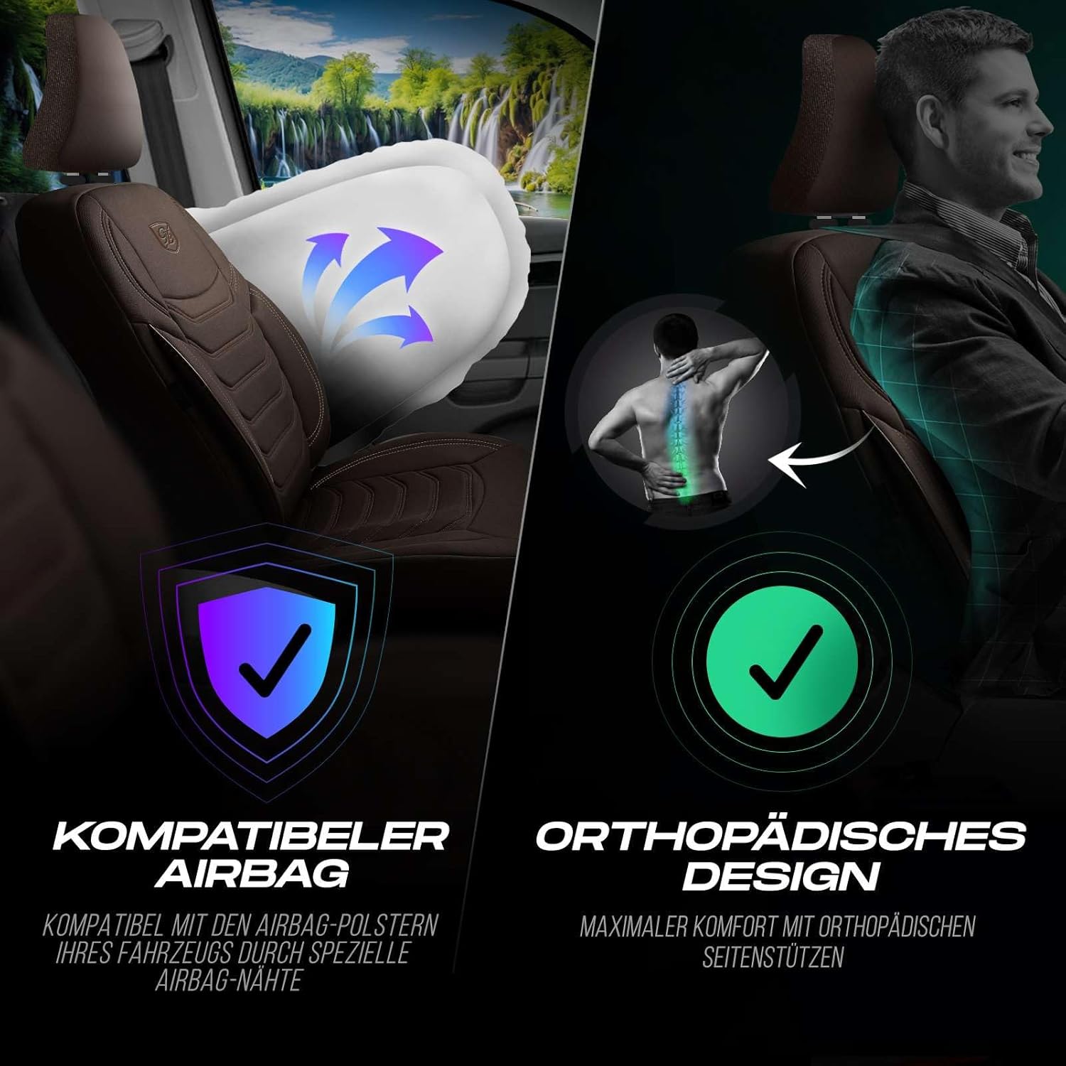 Lechfall Autositzbezüge für Audi Q3, Lacoste-Stoff