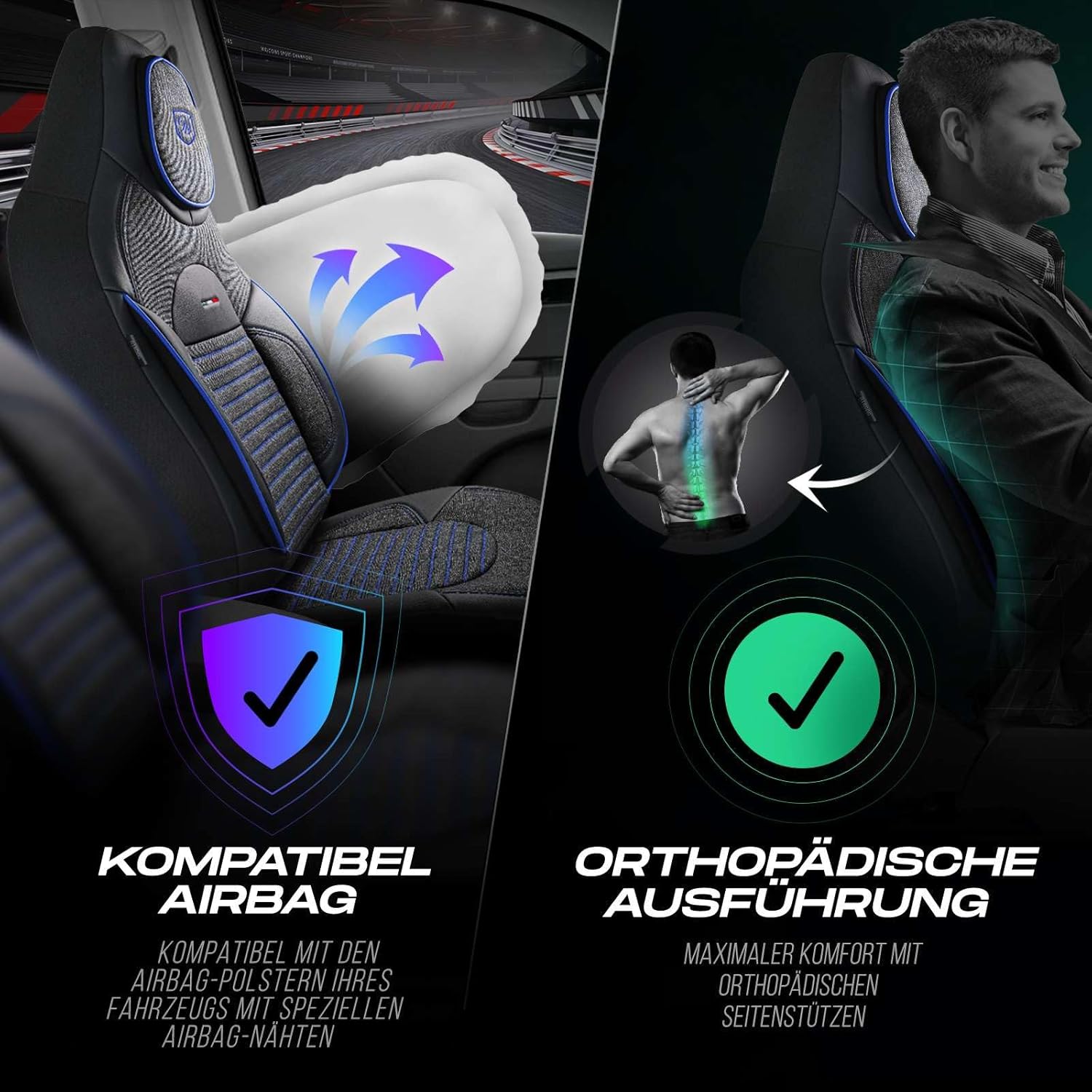 Enzo Autositzbezüge für VW Polo, Leinen