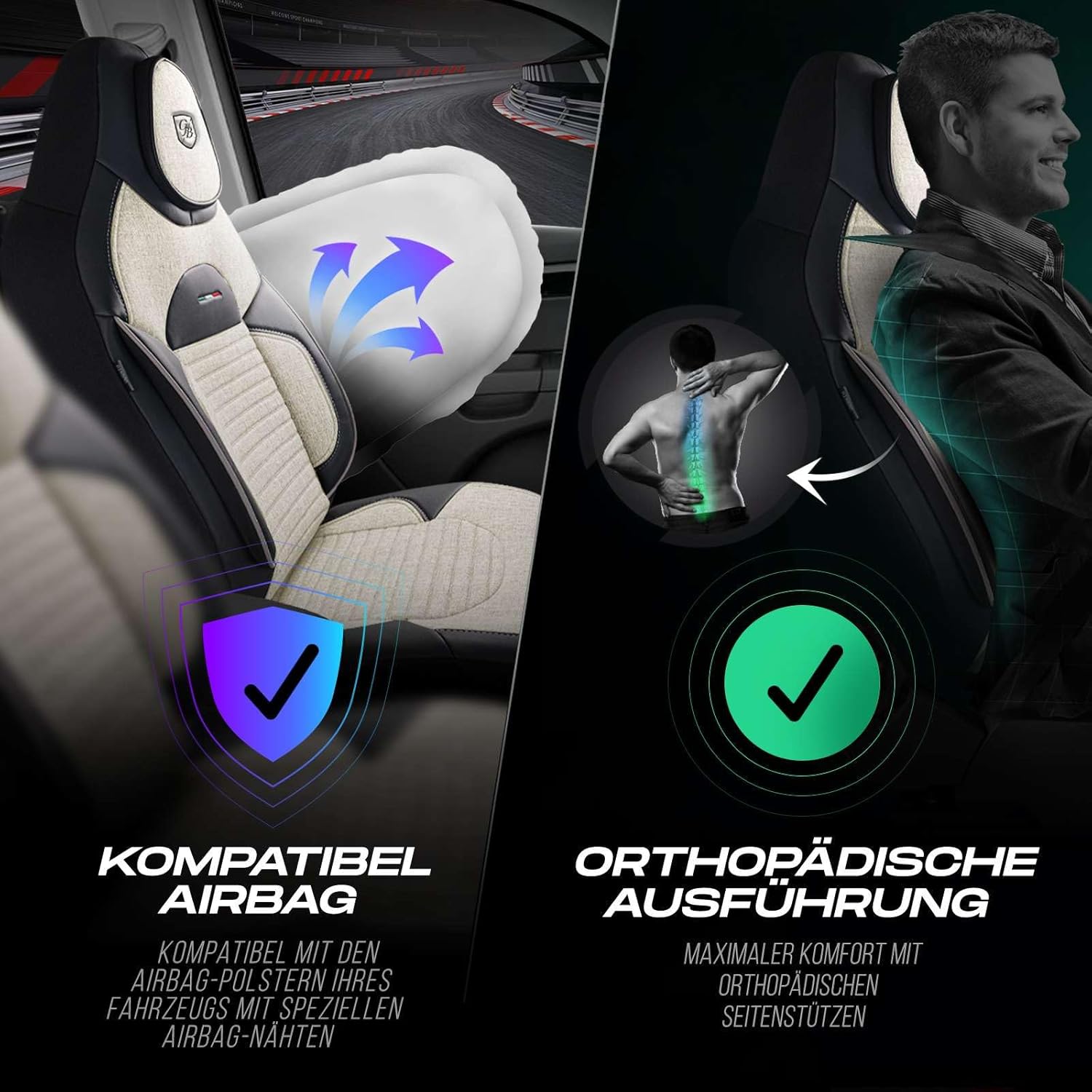 Enzo Autositzbezüge für Nissan X-Trail, Leinen