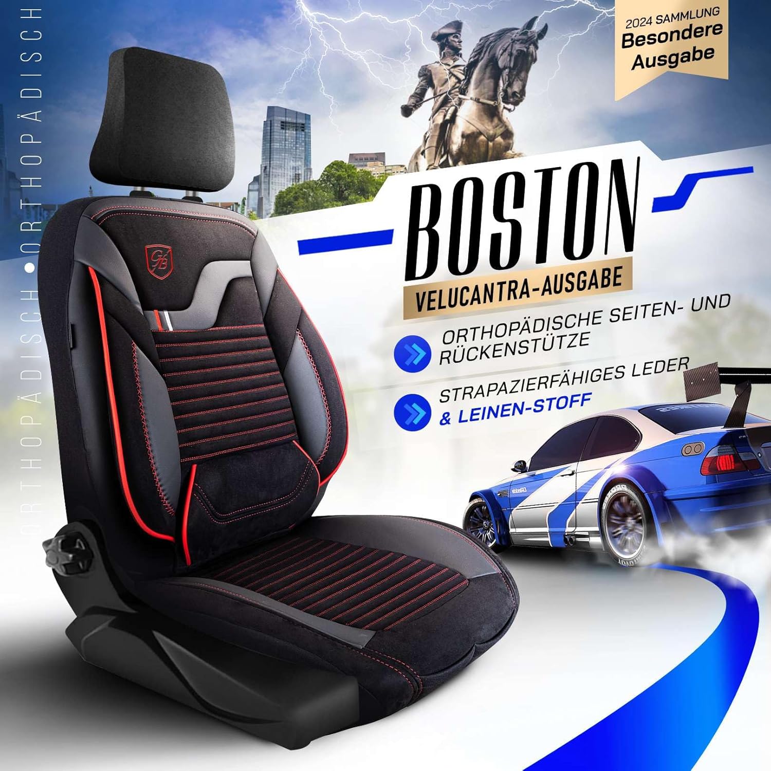 Boston Autositzbezüge für Peugeot 4007, Velours