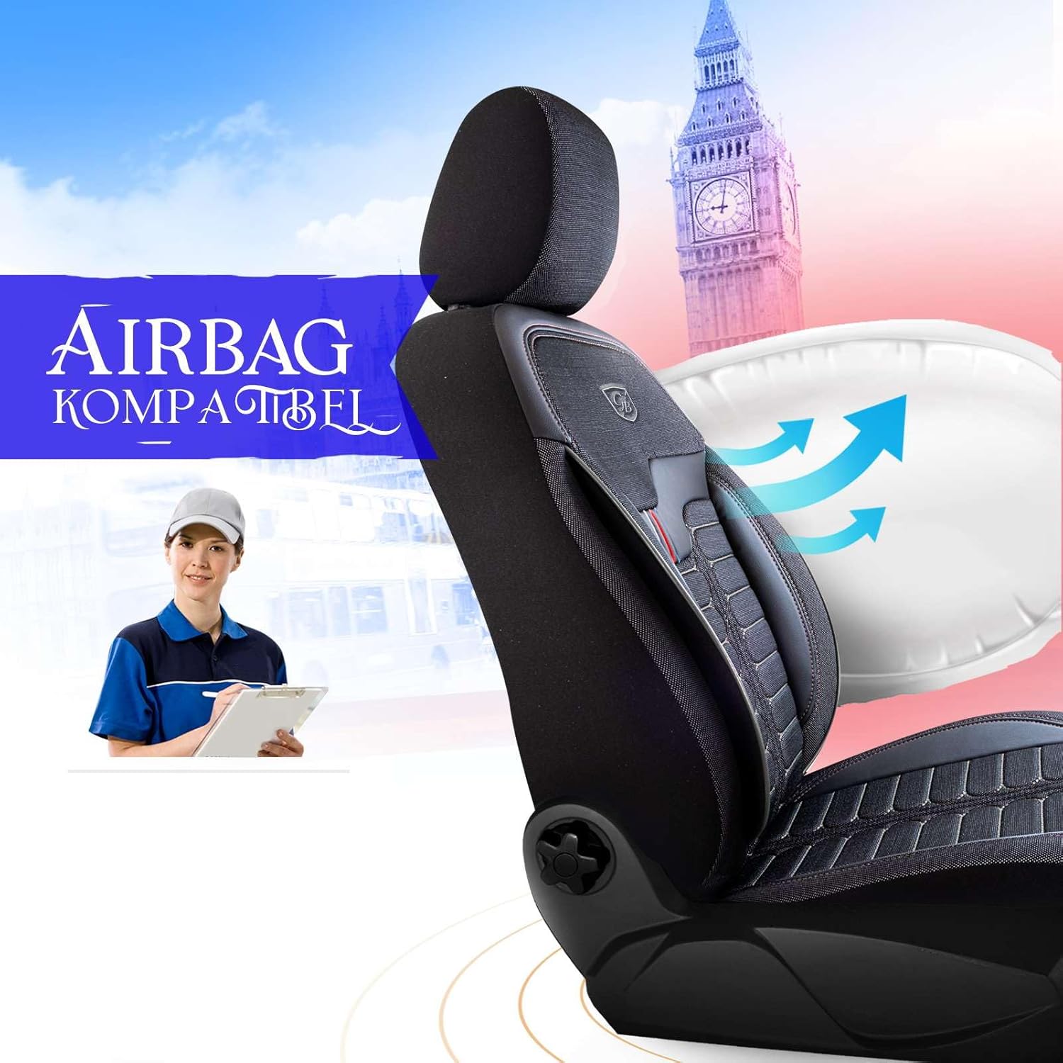Londra Autositzbezüge für Volvo XC90, Jacquard Sitzauflage