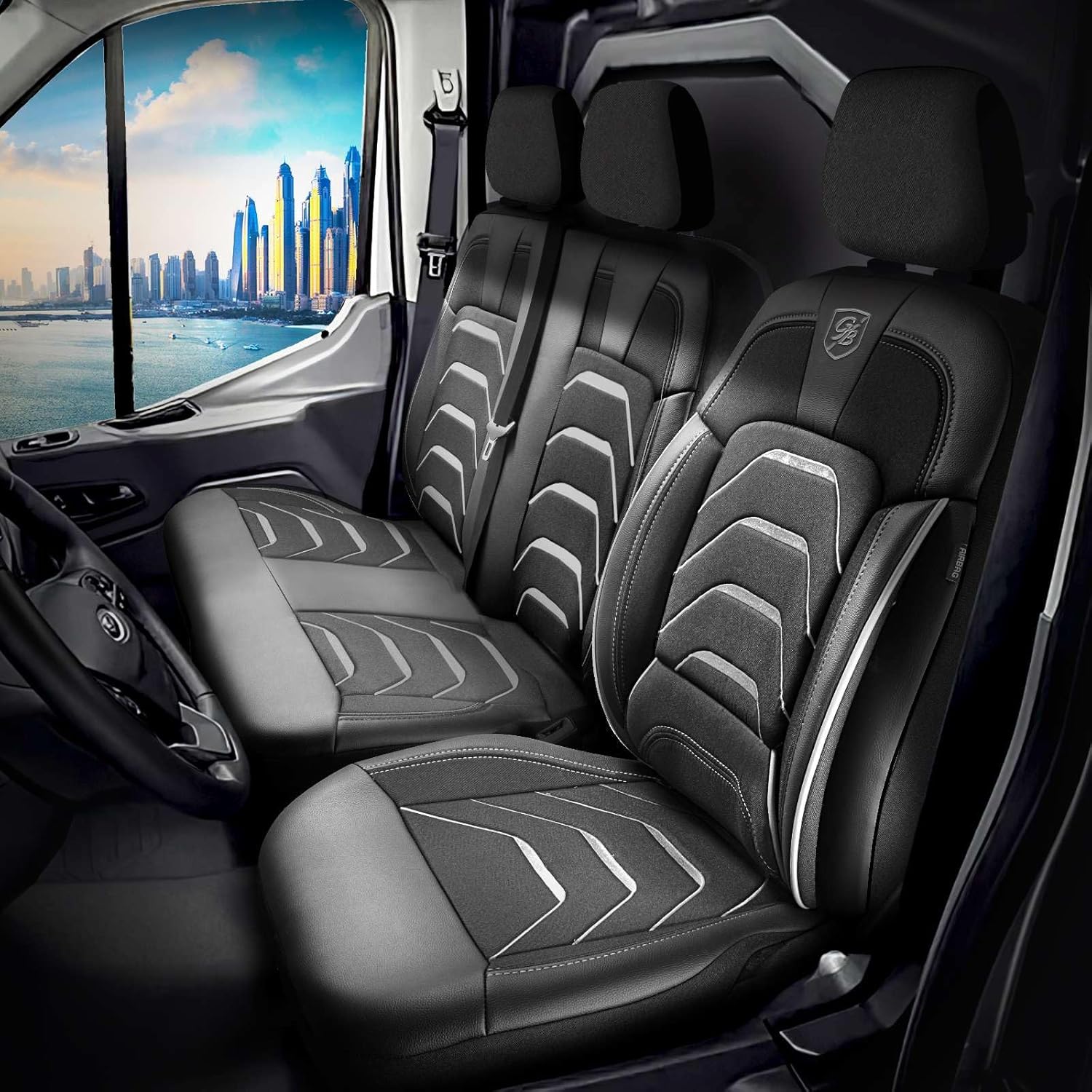 Autositzbezüge Universal 2+1 für Transit Custom (2016-2023), Leinen