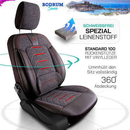 Bodrum Autositzbezüge für PKW & SUV, Leinen
