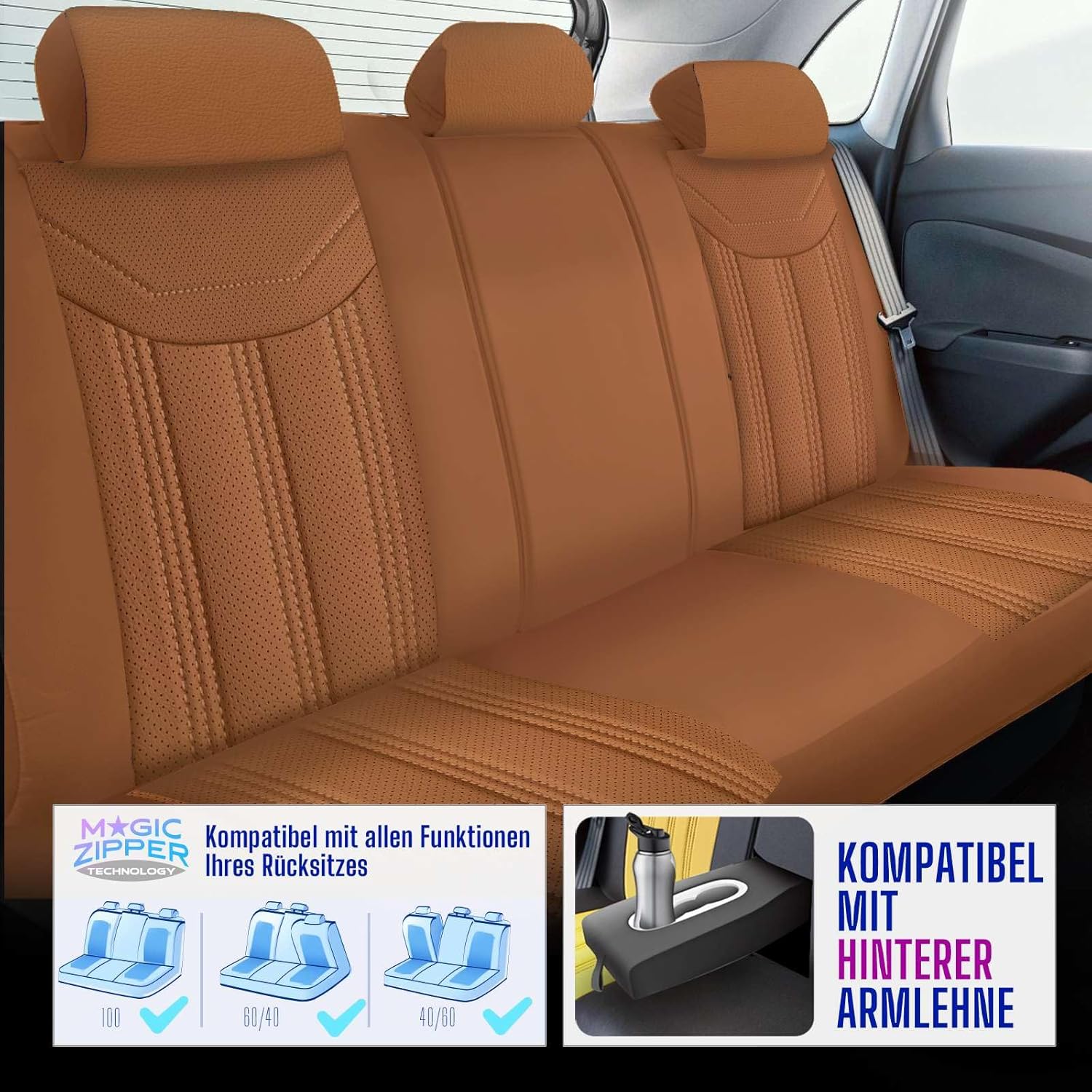 Miami Autositzbezüge für Renault Clio, Leder