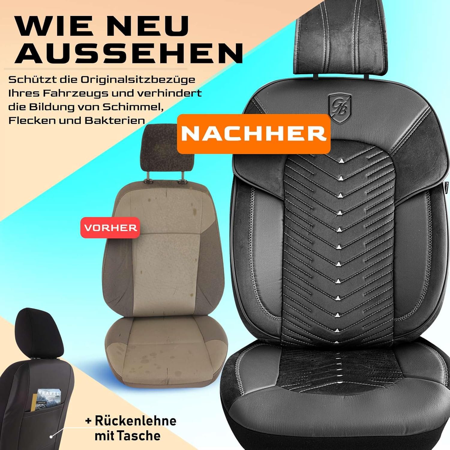 Dubai Autositzbezüge für Kia Rio, Samt