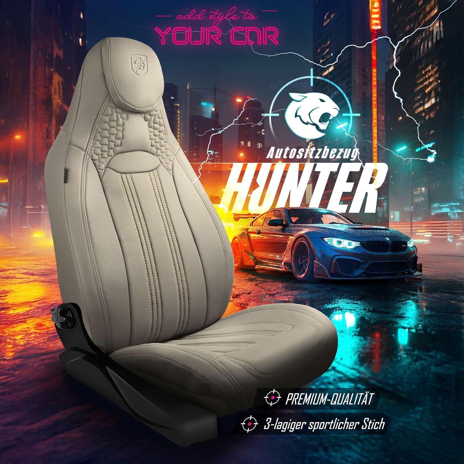 Hunter Autositzbezüge für Nissan Cube, Lacoste-Stoff