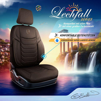 Lechfall Autositzbezüge für Chevrolet Spark, Lacoste-Stoff