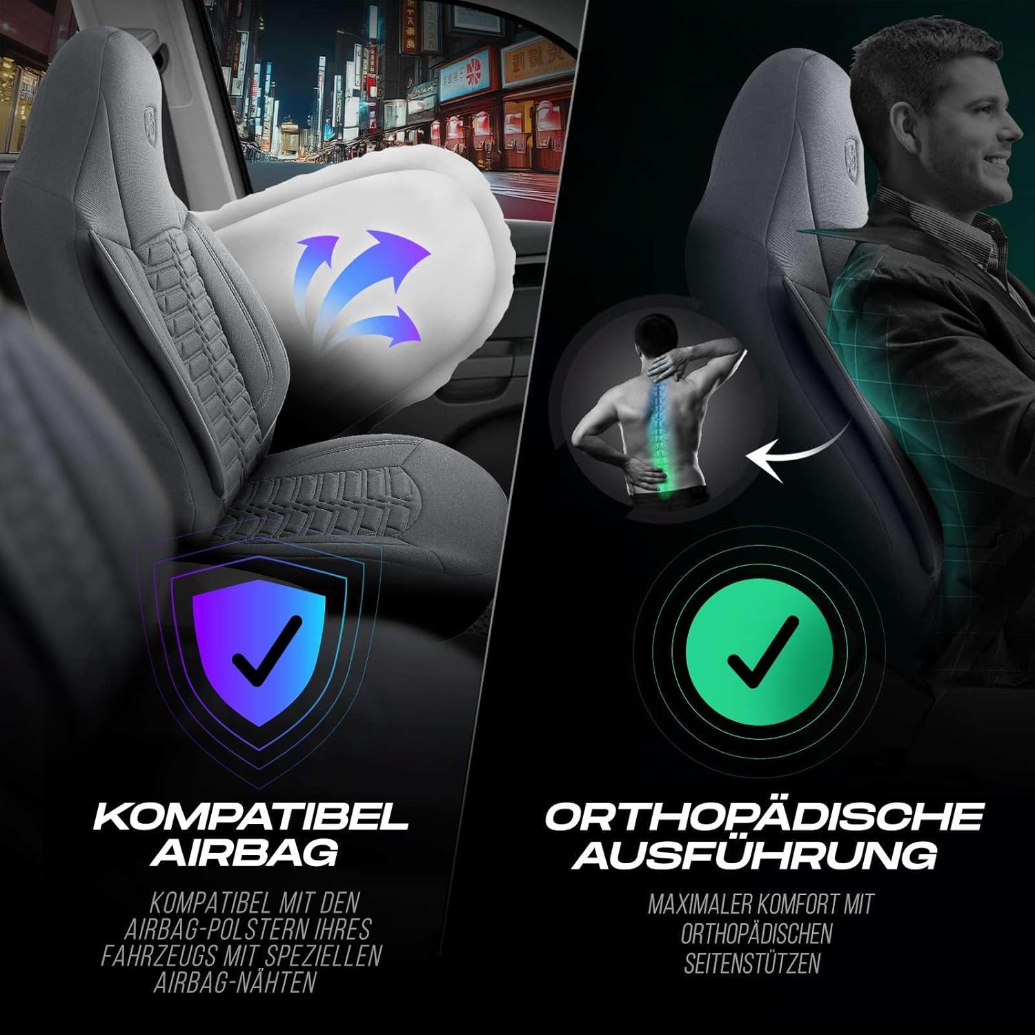 Polygon Autositzbezüge für Jeep Compass, Lacoste-Stoff