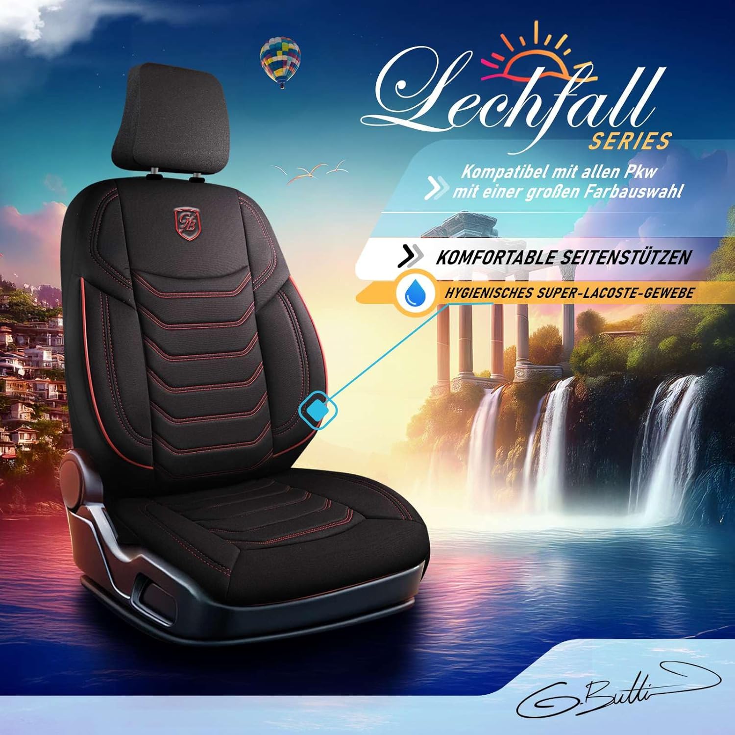 Lechfall Autositzbezüge für Volvo S40, Lacoste-Stoff
