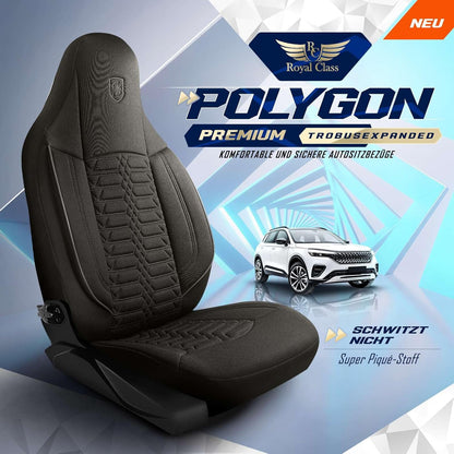 Polygon Autositzbezüge für VW Caddy, Lacoste-Stoff