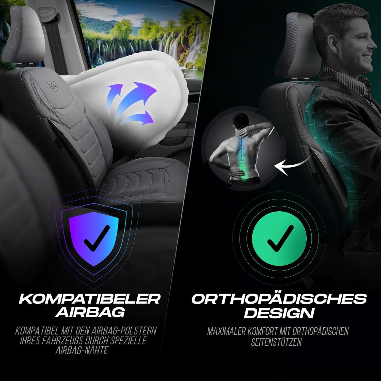 Lechfall Autositzbezüge für Skoda Fabia, Lacoste-Stoff