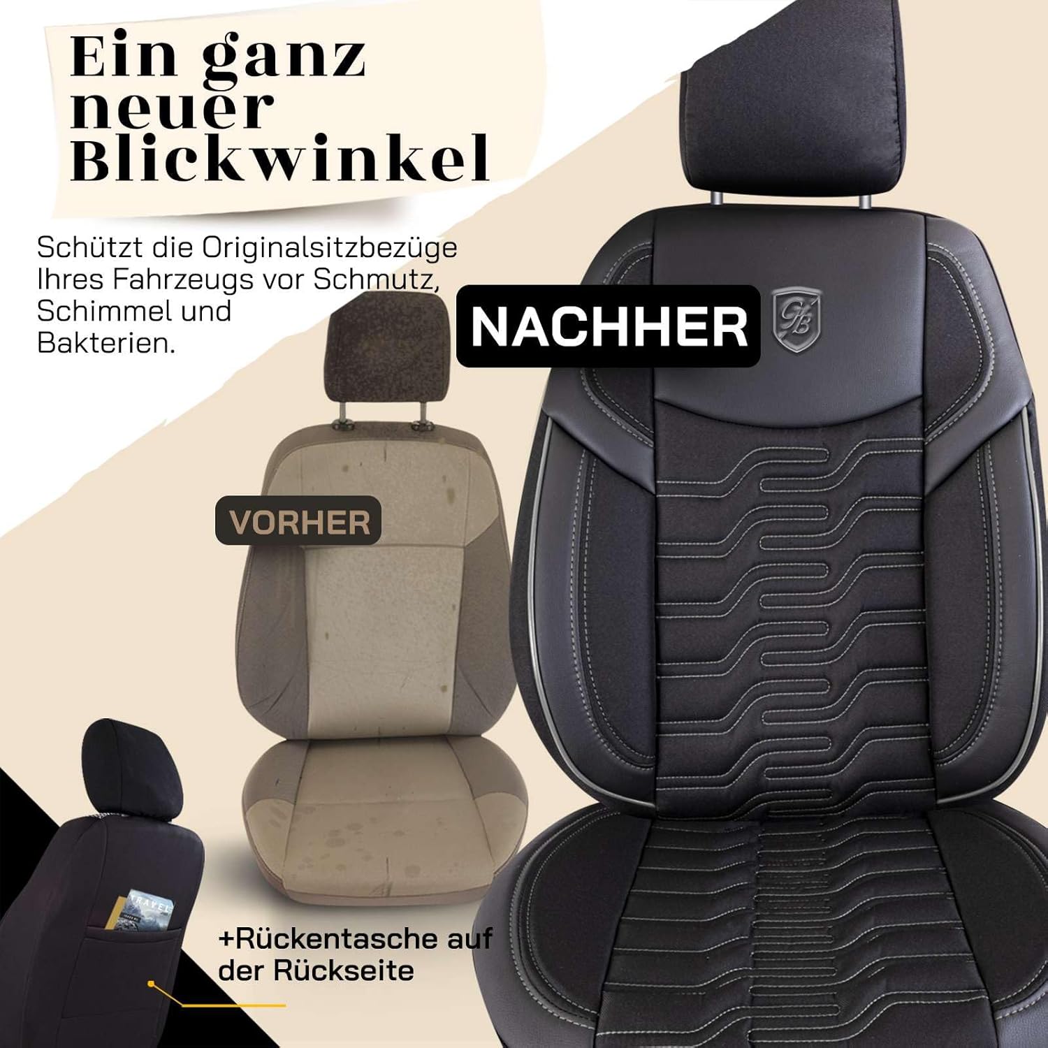 Berlin Autositzbezüge für Peugeot 607, Jacquard Sitzauflage