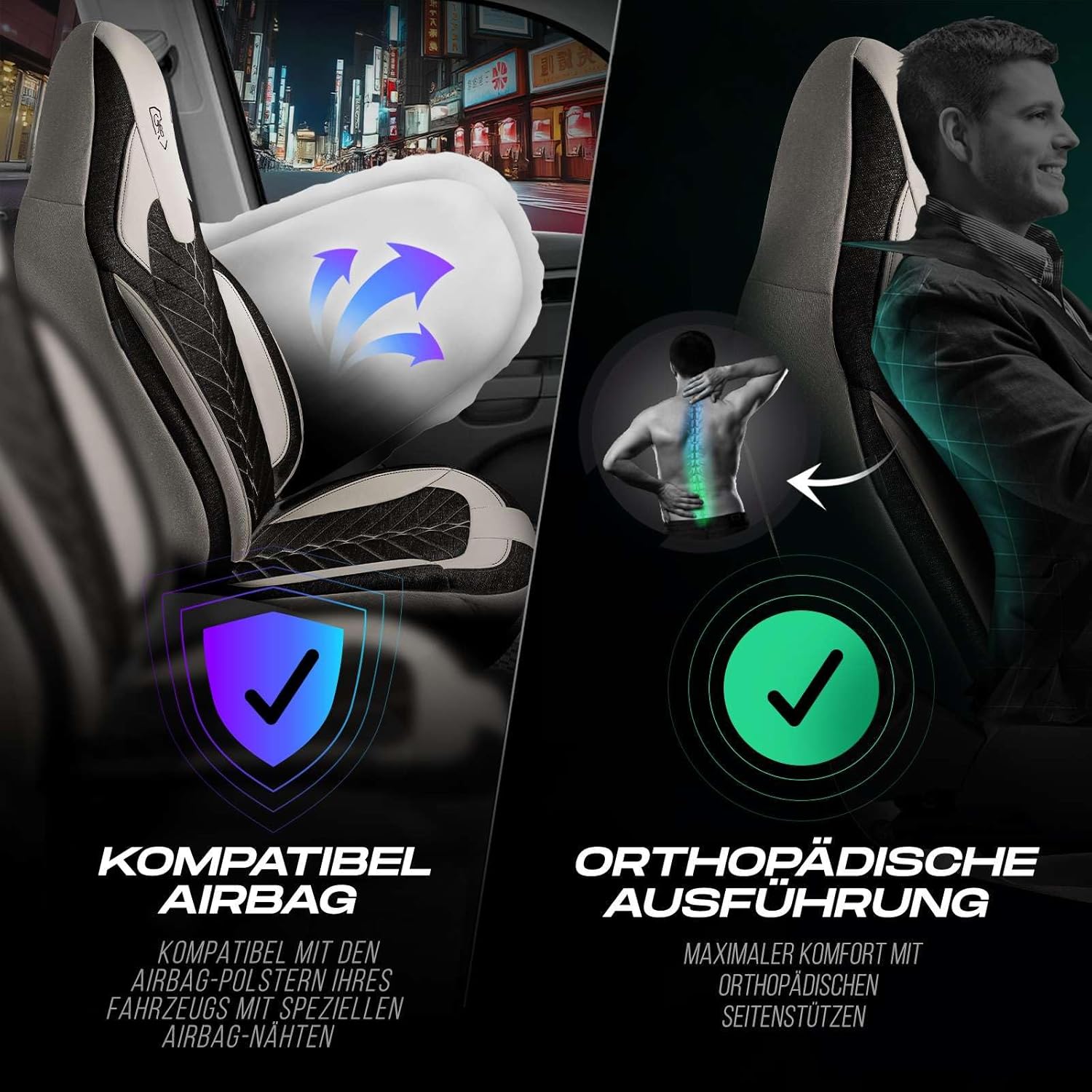 Munich Autositzbezüge für Ford S-Max, Leinen