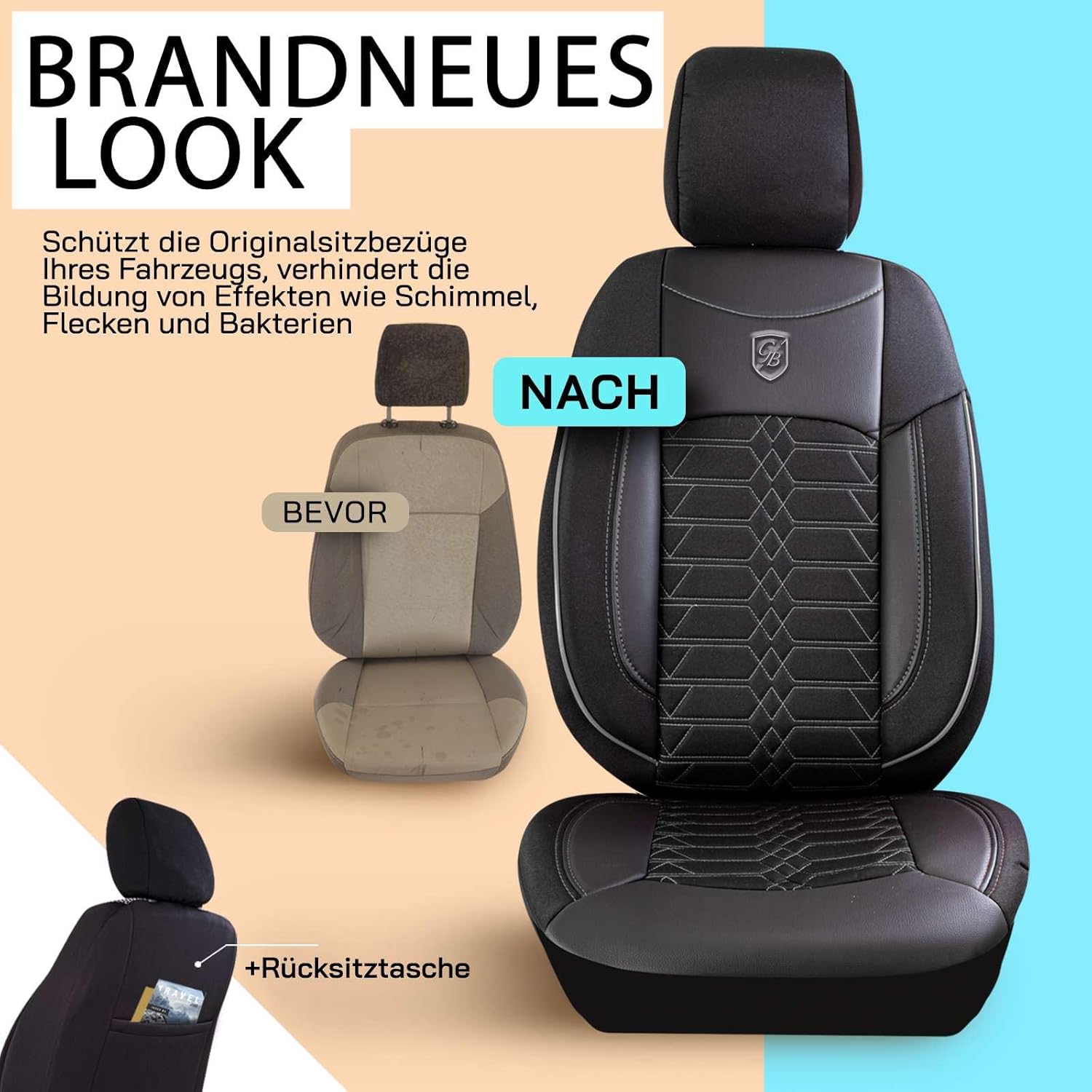 Venice Autositzbezüge für Fiat Tipo, Jacquard Sitzauflage